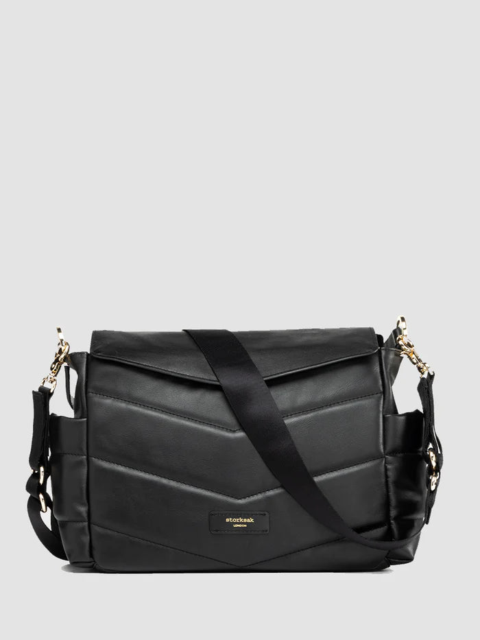 Storksak Aria Leather Compact Diaper Bag - Stylish Baby Changing Tote for On-the-Go Parents | Perfect for Travel, Shopping & Daily Outings