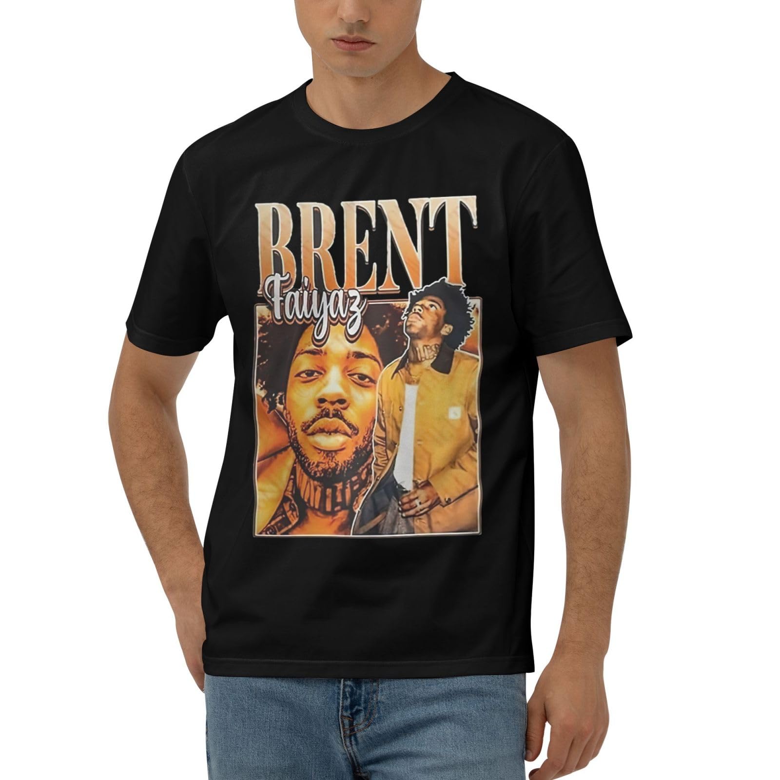Men's Brent Faiyaz Official Rapper T-Shirt - Summer Crew Neck Casual Short Sleeve Tee (Black) - Perfect for Concerts, Streetwear & Everyday Outfits