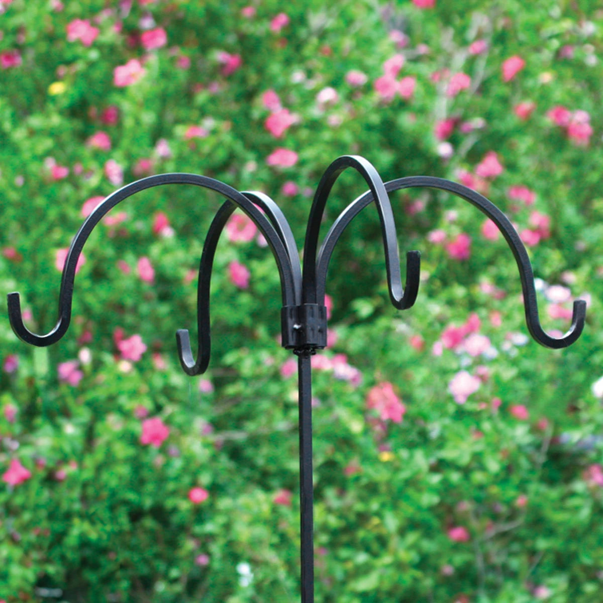 Adjustable Heavy Duty Quad Bird Feeder Hanger - 4 Hook Outdoor Bird Feeder Stand for Garden, Yard & Patio - Perfect for Attracting Wild Birds & Bird Watching