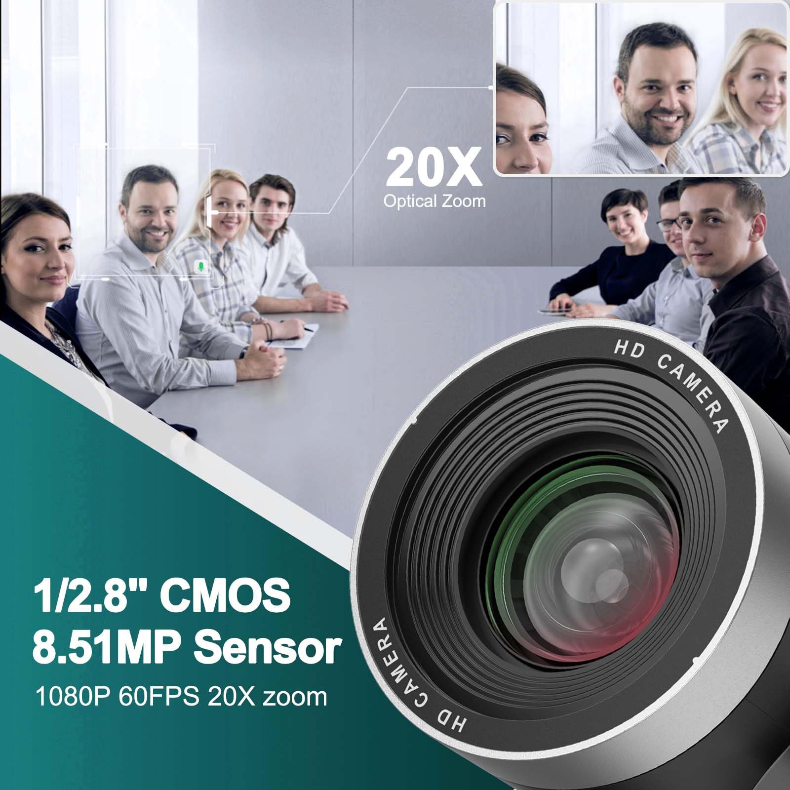 20X Optical Zoom PTZ Camera with HDMI & SDI - IP Live Streaming, PTZ Control for Video Conferencing, Church Services, Live Events and Broadcasting