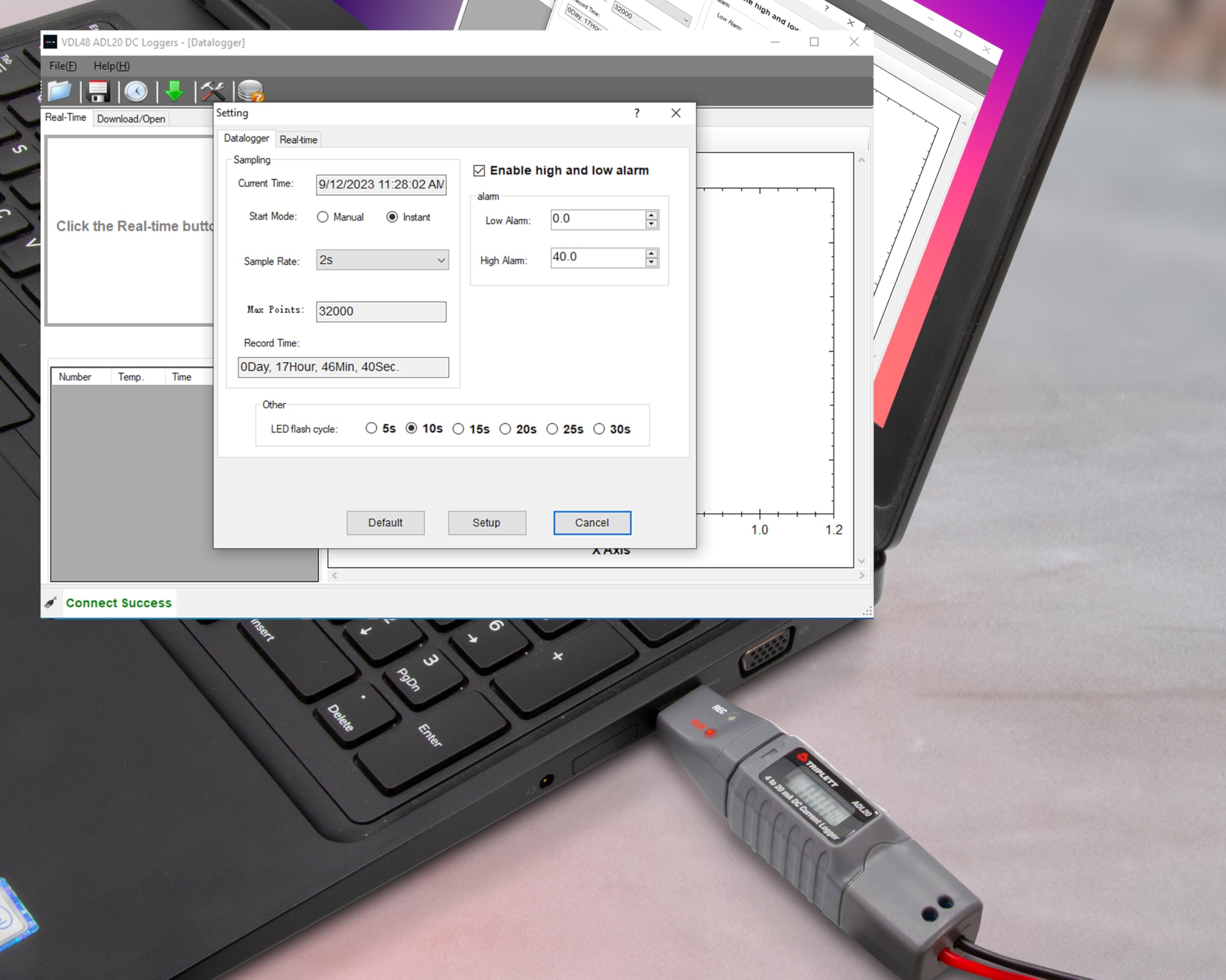 Triplett ADL20 4-20mA DC Current USB Datalogger - Single Channel 4-20mA Current Loop Monitor for Industrial Automation & HVAC Systems | Real-Time Data Logging & Analysis Tool