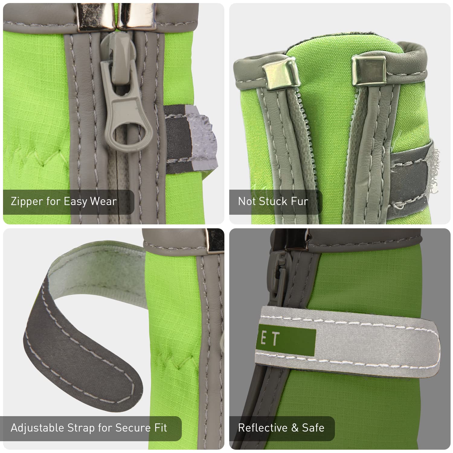 Winter Snow Dog Boots for Small & Medium Dogs - Anti-Slip Rugged Sole, Reflective Zipper Design for Hiking & Outdoor Adventures - Waterproof Paw Protectors for Cold Weather Walking