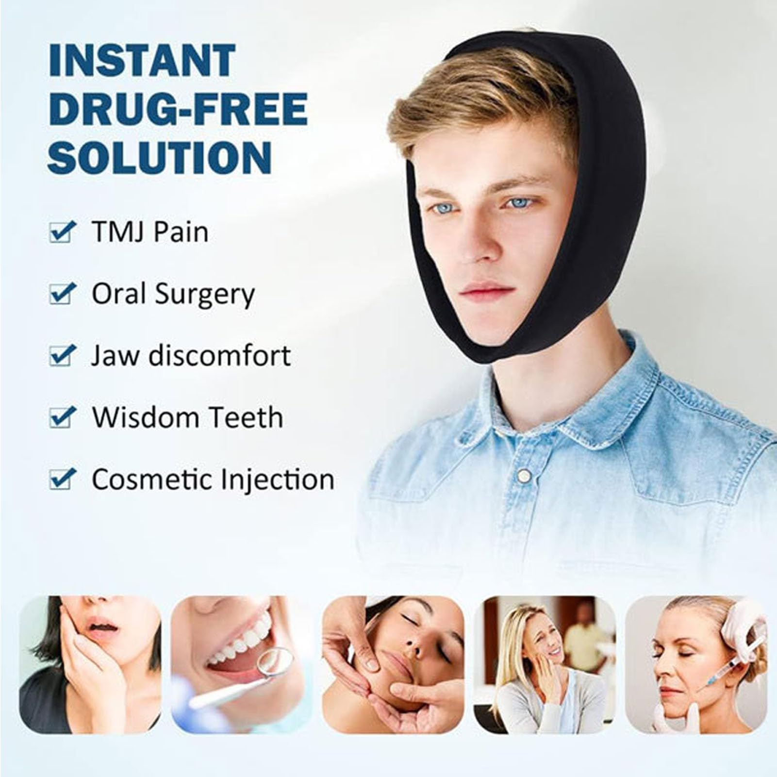 Reusable Facial Ice Pack Wrap - 4 Cooling Gel Packs for Eye & Face Relief - Lightweight Portable Therapy for Puffy Eyes, Headaches & Muscle Fatigue - Perfect for Migraine, Post-Surgery & Skincare Routine