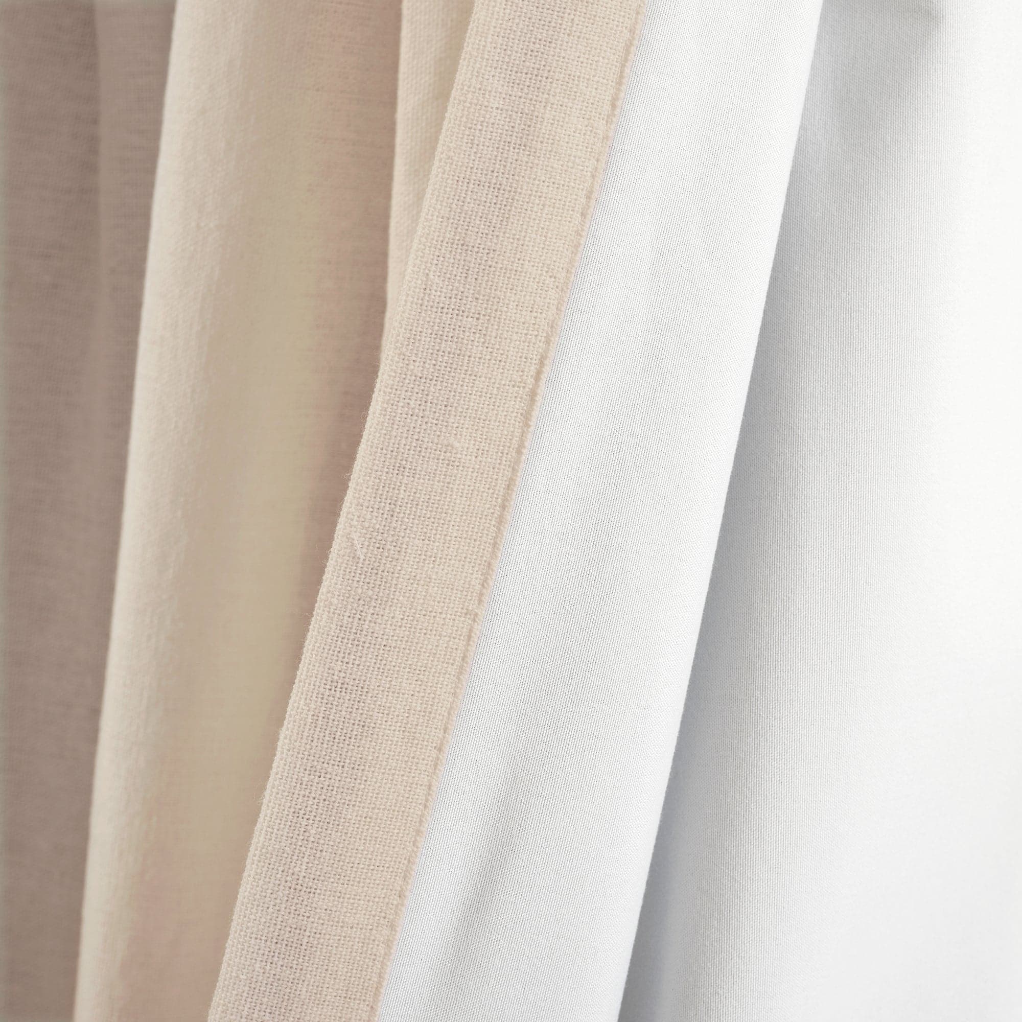 Blackout Linen Curtain Panels with Button Lining - 100% Light Blocking Window Drapes for Bedroom & Living Room Privacy & Sleep