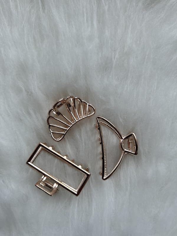 CHRONEX 3PCS Small Hair Clips for Women - Metal Claw Clips & Hair Clutchers for Hair Extensions & Styling - Perfect for Updos, Ponytails & Everyday Hairstyles