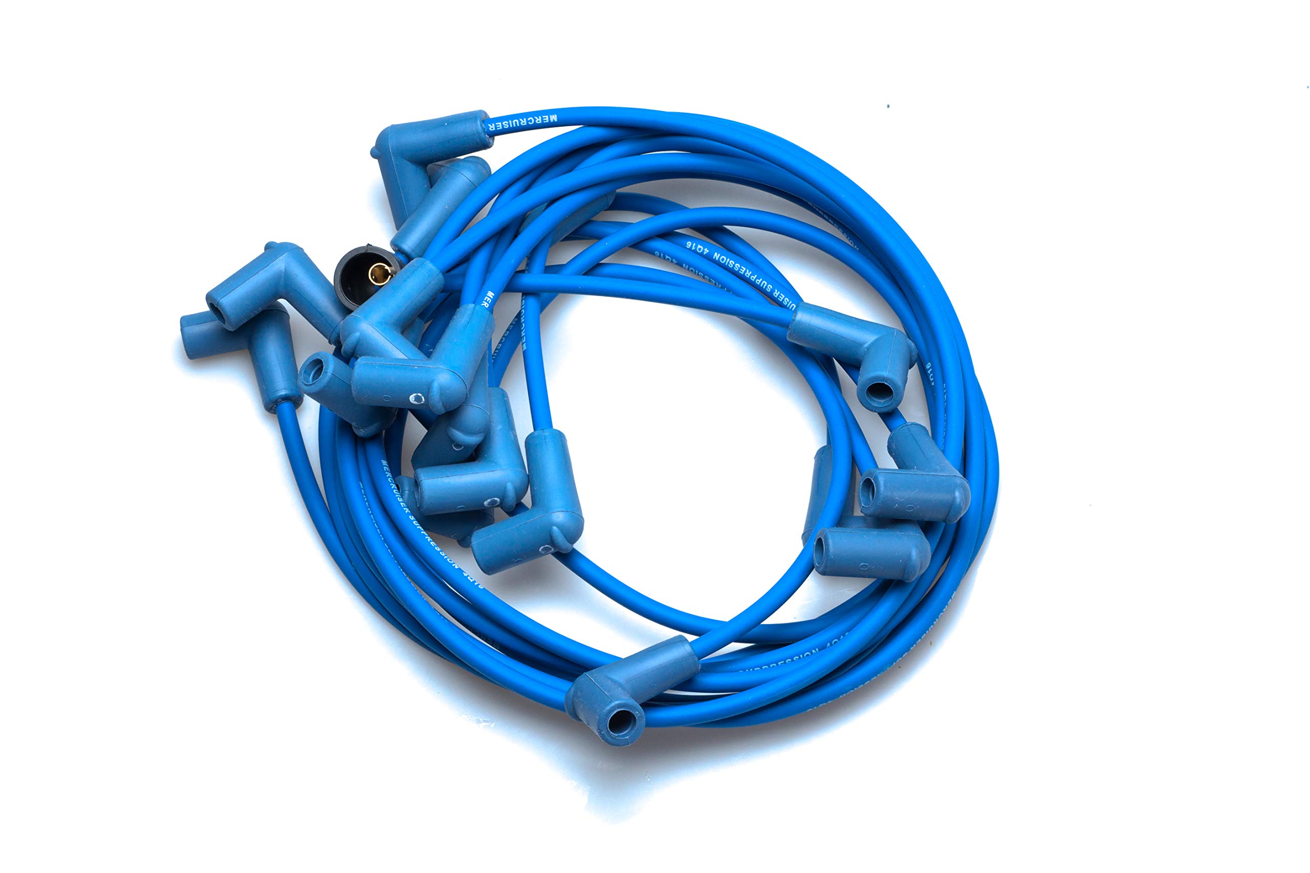 Quicksilver 847701Q7 Blue Wire Spark Plug Wire Kit - High Performance Ignition Wires for Marine & Automotive Engines - Perfect for Boats, Jet Skis, and Classic Cars