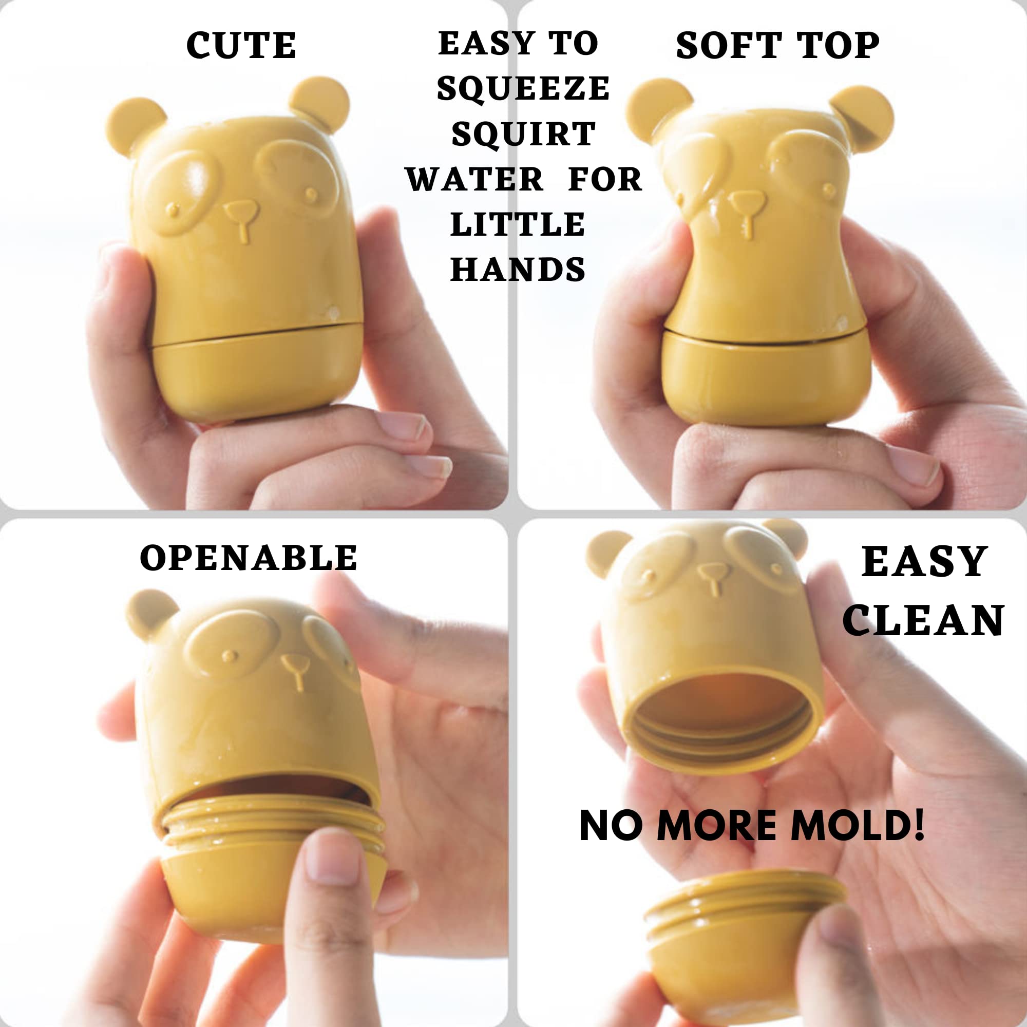 Bumble Bear Silicone Bath Toys for Babies 6-12 Months & Toddlers 1-3 Years - Non-Toxic, Mold-Free, Dishwasher Safe Infant Bathtub & Pool Water Toys (Coral) - Perfect for Sensory Play, Bath Time Fun, and Early Learning Development