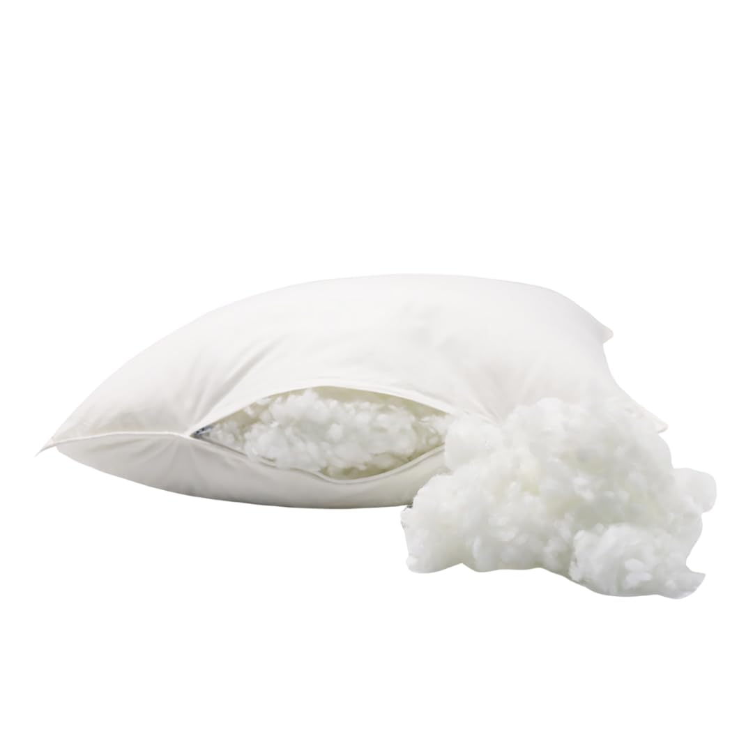Organic Cotton Down Alternative Pillow (Standard Size, 2-Pack) - Adjustable Loft, Hypoallergenic, Zippered Cover for Back & Side Sleepers - Perfect for Bedroom, Guest Room & Travel Use