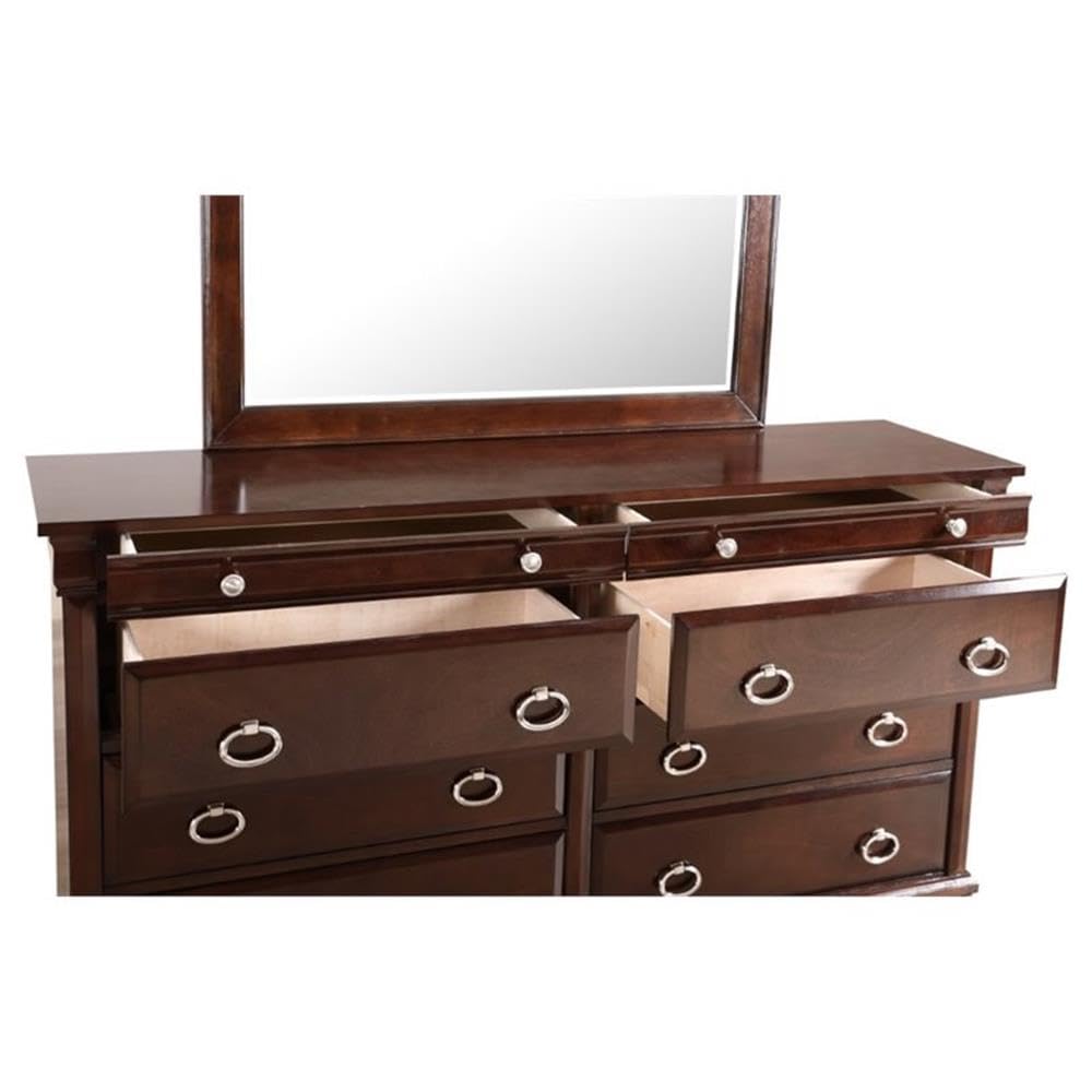 Glory Furniture Triton 8-Drawer Dresser in Cappuccino Finish - Stylish Bedroom Storage Solution for Clothes & Accessories