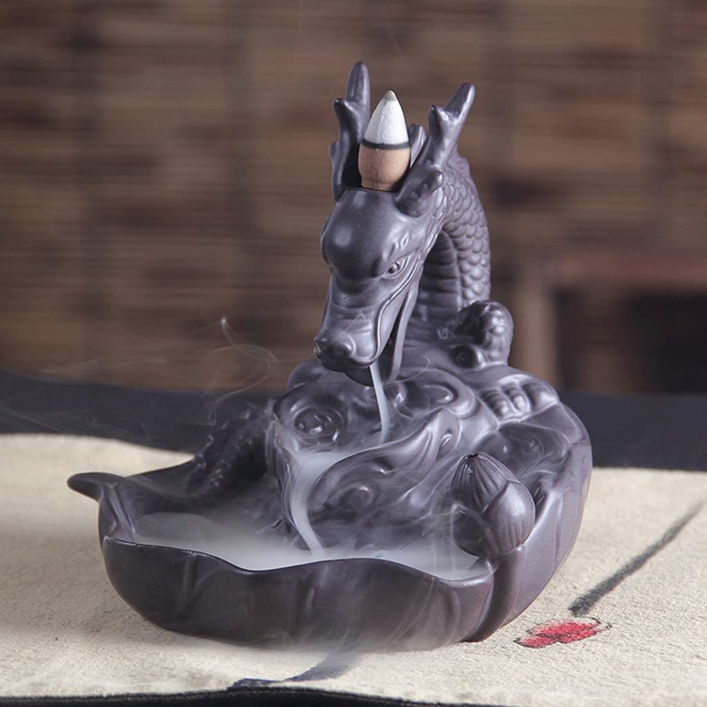 Ceramic Backflow Incense Holder - Waterfall Incense Burner for Home Decor, Zen Meditation & Aromatherapy | Perfect for Relaxation, Yoga & Stress Relief