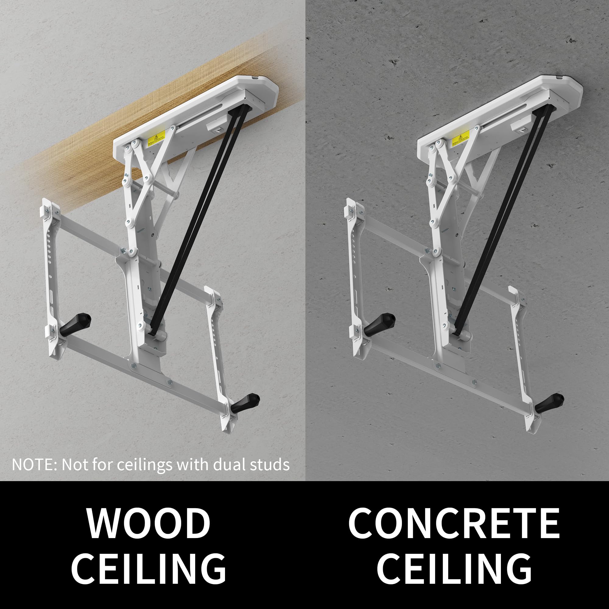 VIVO Electric Ceiling TV Mount for 32-70 Inch Screens, Motorized Flip Down Pitched Roof VESA Bracket, Heavy Duty Adjustable TV Bracket for Home Theater, Living Room, Bedroom, Basement - White (MOUNT-E-FD70W)