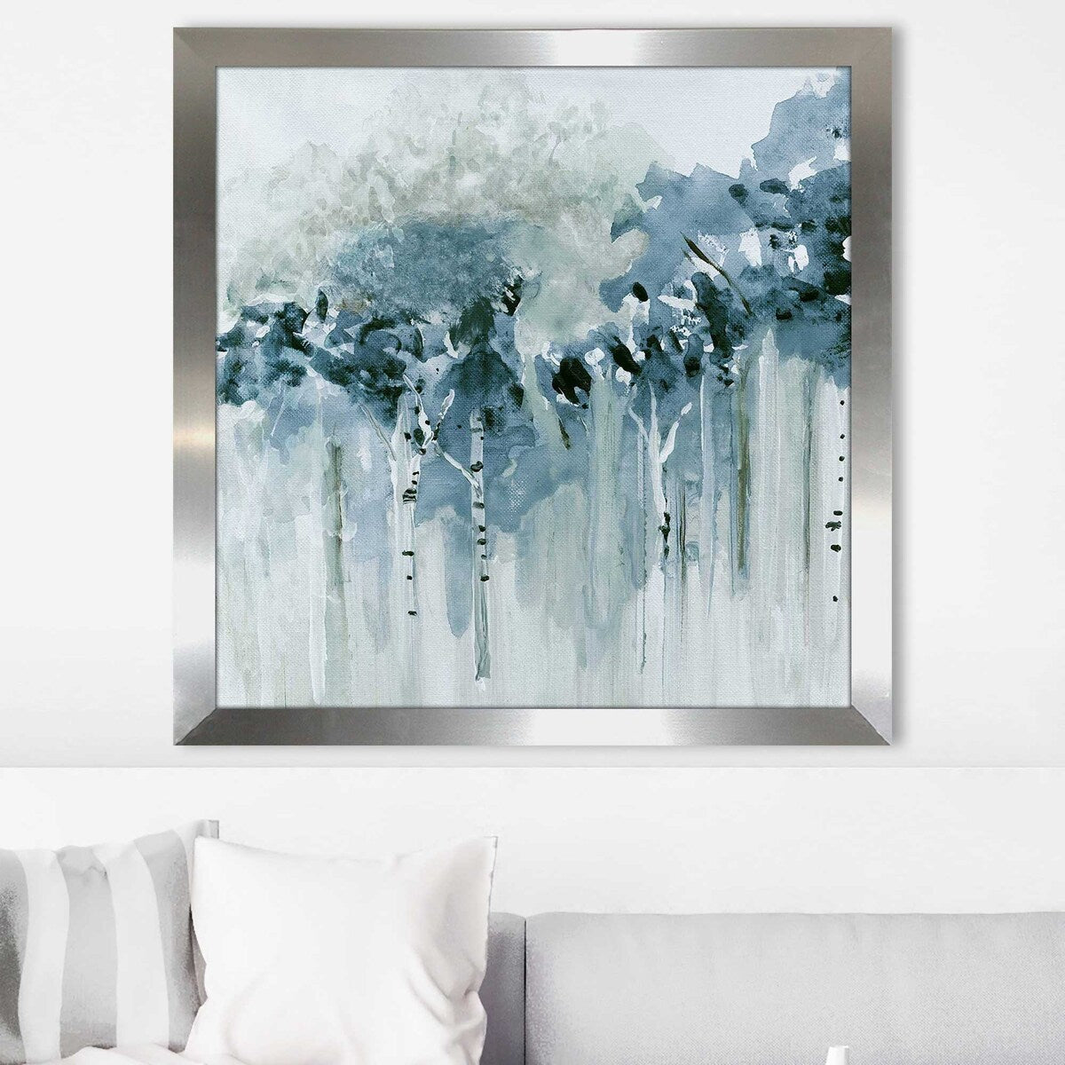 Blue Birch Morning by Susan Jill - Premium Acrylic Wall Art Print - Perfect for Living Room, Bedroom & Office Decor