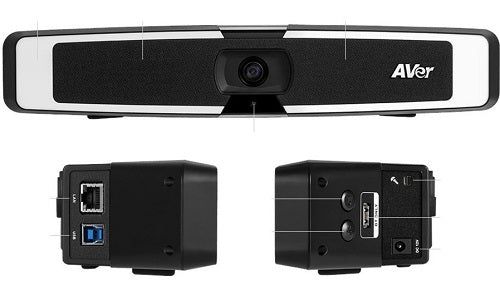 AVer VB130 4K Videobar Video Conferencing Camera with Built-in Lighting - Professional Webcam with Auto-Framing & Noise Reduction for Zoom/Teams Meetings, Home Office & Remote Work