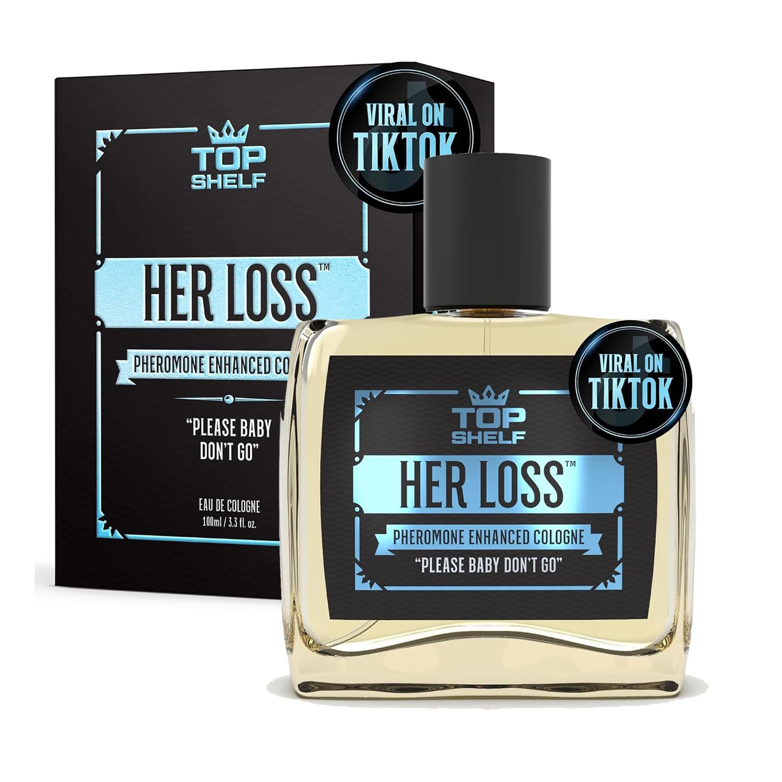 Her Loss 3.3 OZ Pheromone Cologne for Men - Scientifically Enhanced Long Lasting Fragrance | Romantic Dates, Night Out, Special Occasions | Men's Cologne with Attract Pheromones