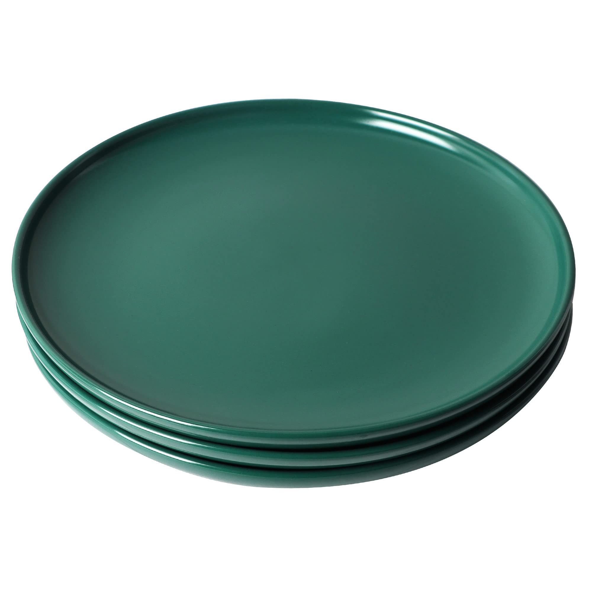 JUKFITA 10 Inch Green Porcelain Dinner Plates Set of 3 - Microwave & Dishwasher Safe Ceramic Plates for Salad, Dessert, Ice Cream, Steak, Fruit, Pasta & Pancakes - Perfect for Dining, Parties & Everyday Meals