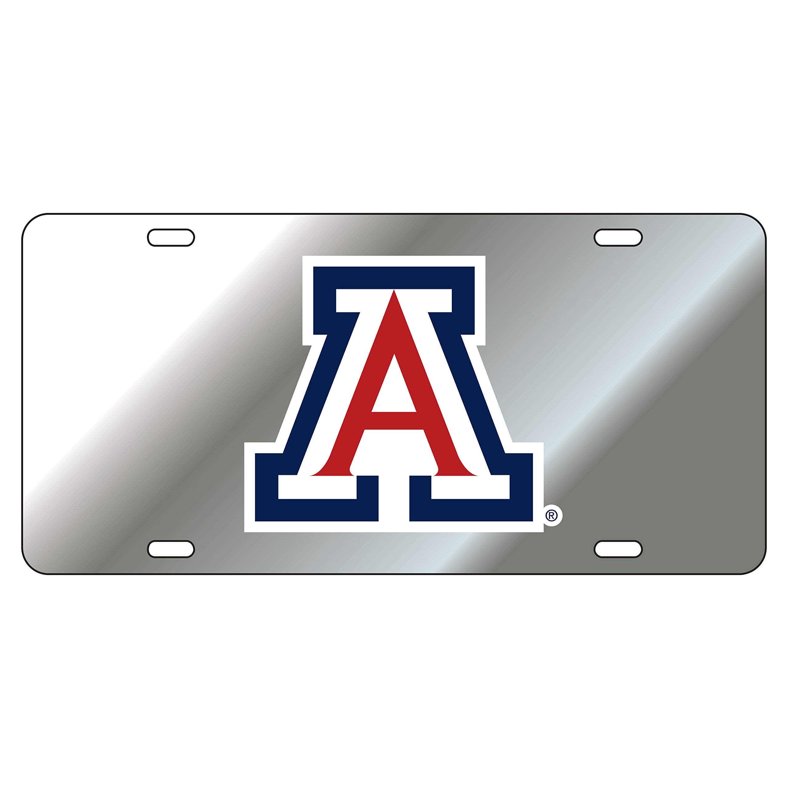 Arizona Wildcats Silver Mirrored License Plate Tag - Premium Car Accessory for Wildcats Fans, Alumni & Sports Enthusiasts - Perfect for Game Day, Tailgating & College Pride Decoration