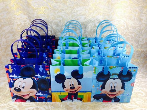 12-Piece Mickey Mouse Goodie Bags Set - Disney Party Favors, Birthday Gift Bags for Kids - Perfect for Birthday Parties, Baby Showers & Disney Themed Events