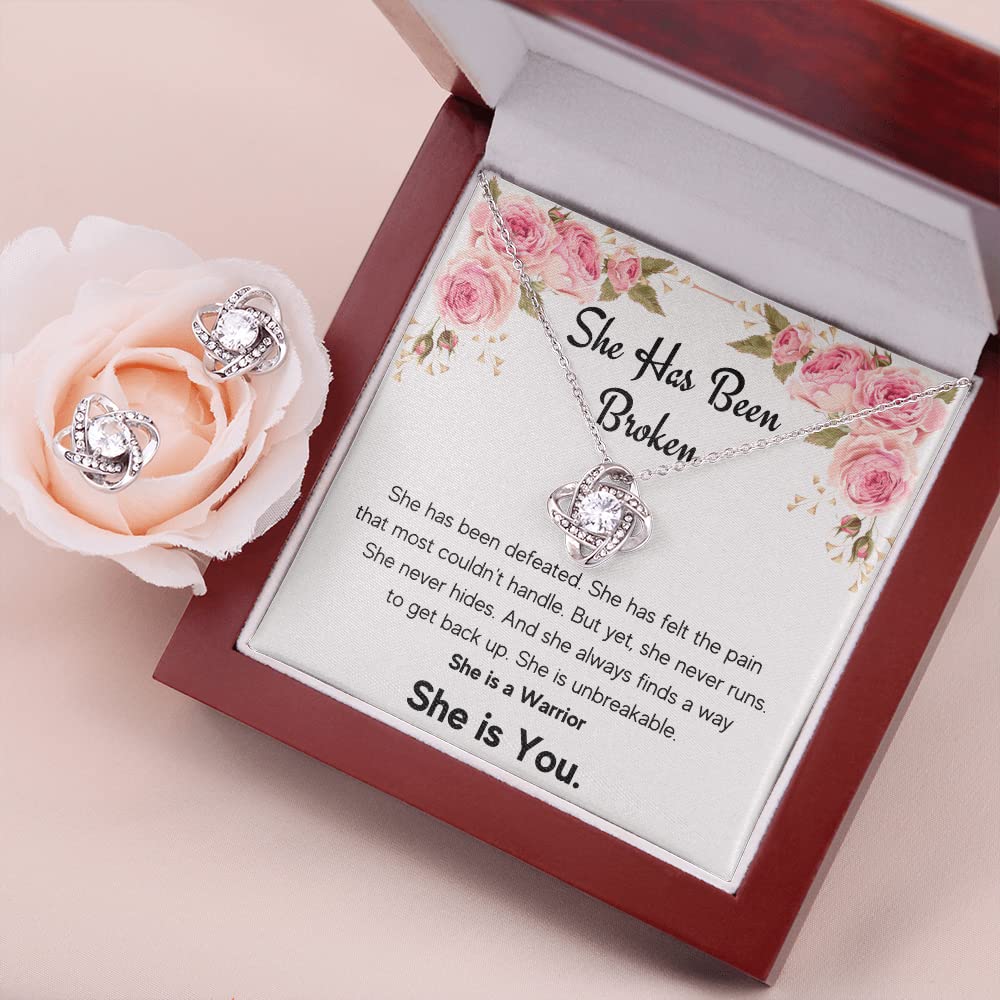 Get Well Soon Gifts for Women - Motivational Inspirational Jewelry Set with Stainless Steel Necklace, Message Card & Gift Box | Encouragement, Sympathy & Recovery Gifts for Her | Perfect for Hospital Visits, Chemo Support & New Beginnings