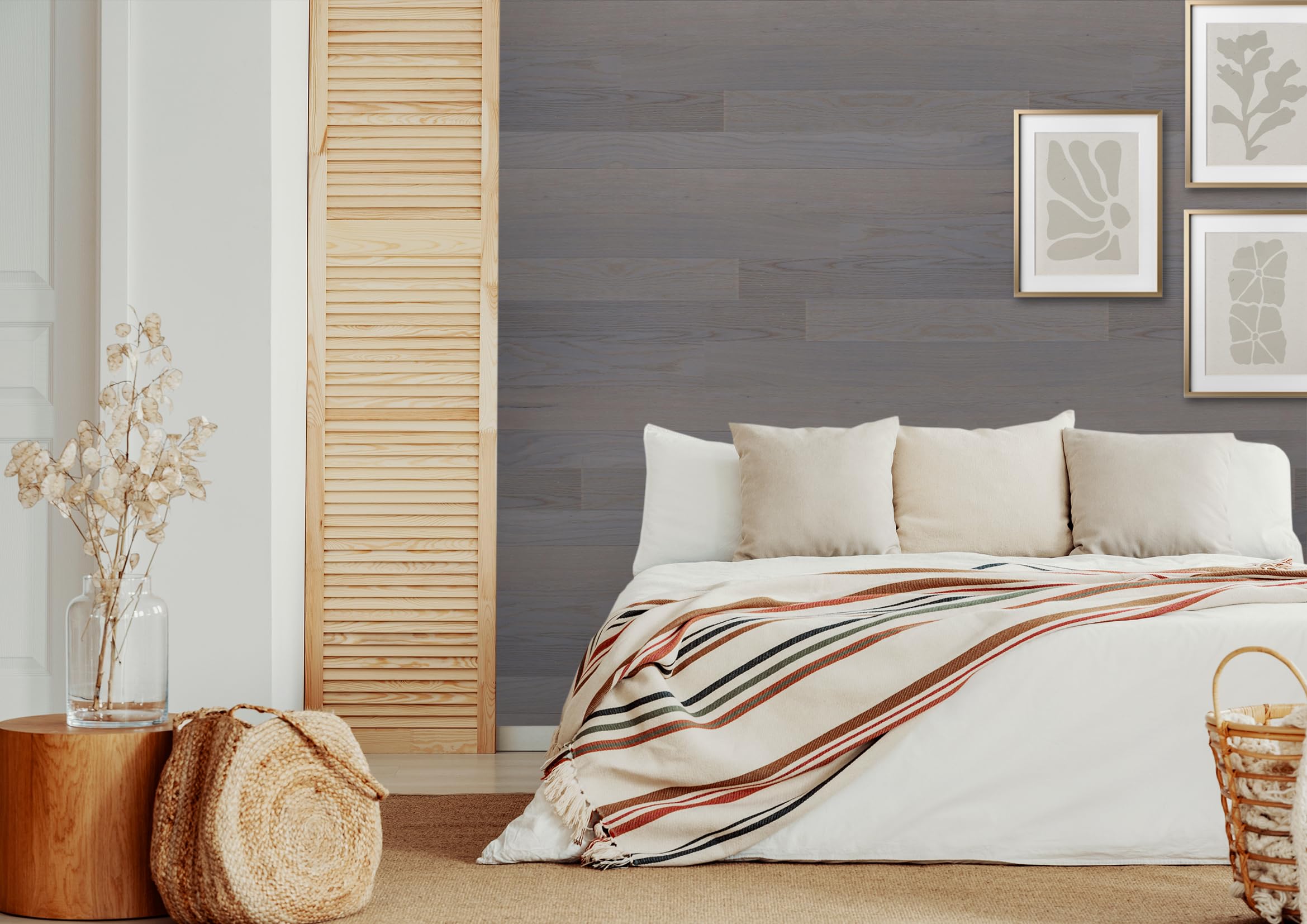 Premium Real Wood Peel-and-Stick Wall Planks - 100% Natural Timberchic Wood Paneling for Interior Wall Decor (3