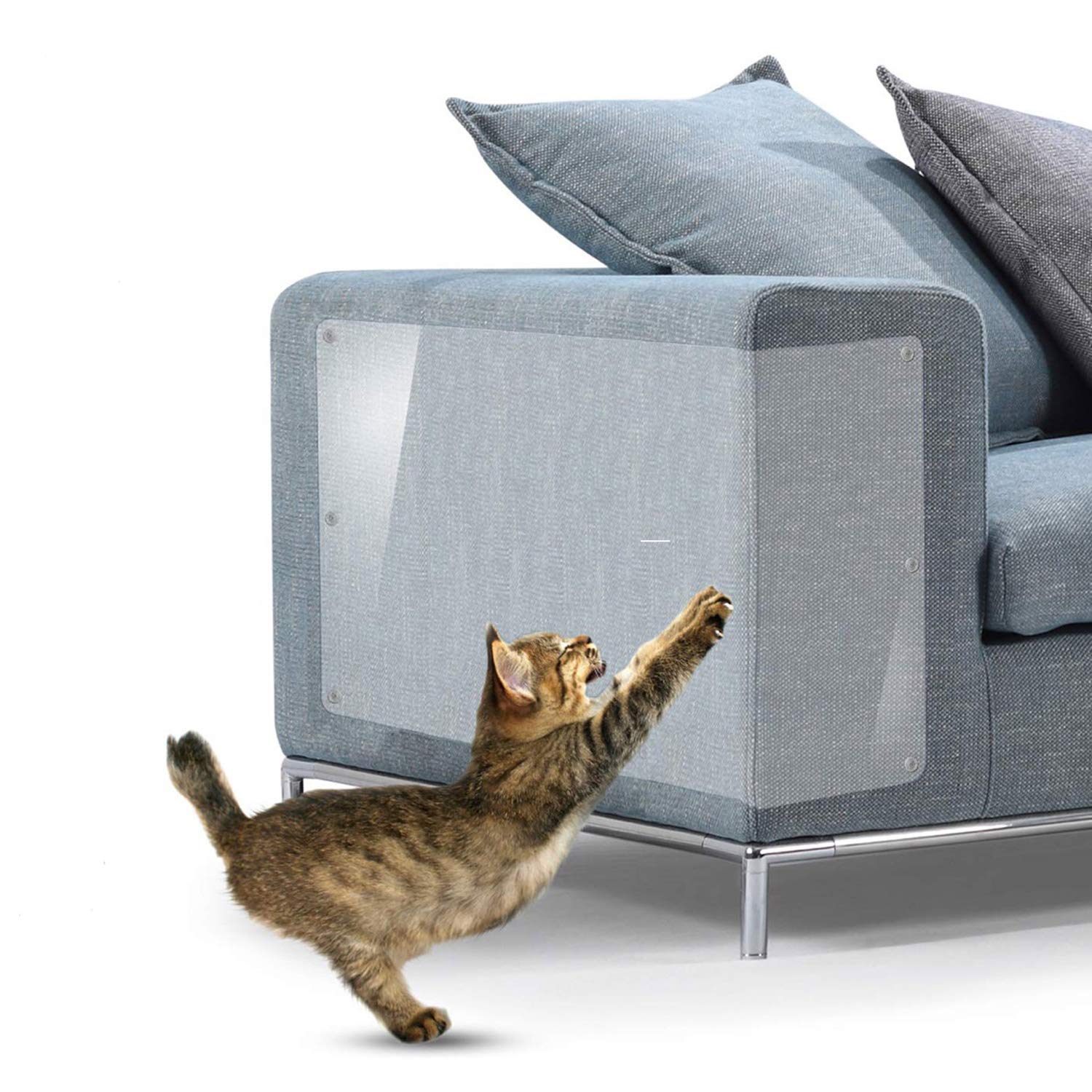 6-Pack X-Large Cat Scratch Furniture Protectors - Durable Cat Scratching Deterrent Guards for Couches, Sofas & Furniture | Cat Training Tape & Repellent Solution for Pet Owners | Perfect for Living Rooms, Bedrooms & Multi-Cat Households