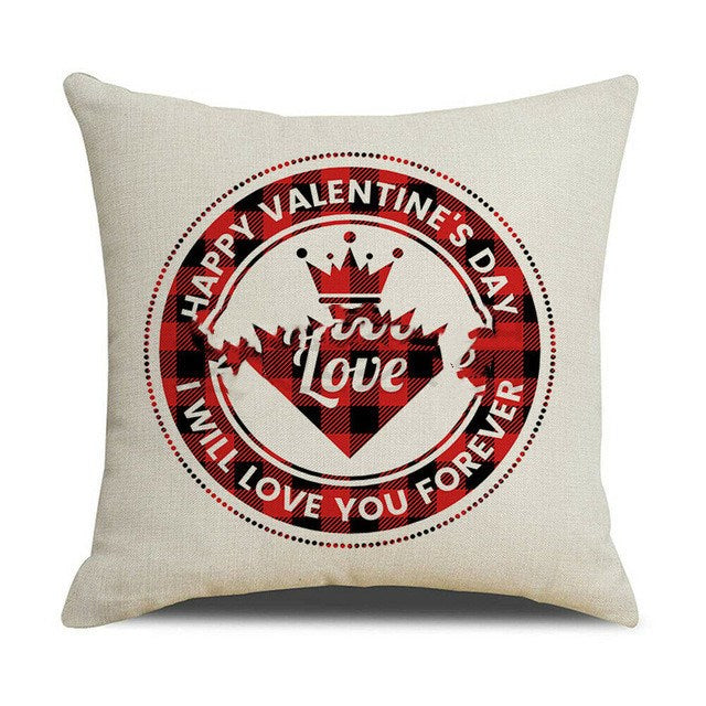 Valentine's Day Red Heart Pillow Cover - Romantic Decorative Cushion Case for Couples, Bedroom, Sofa, and Home Decor