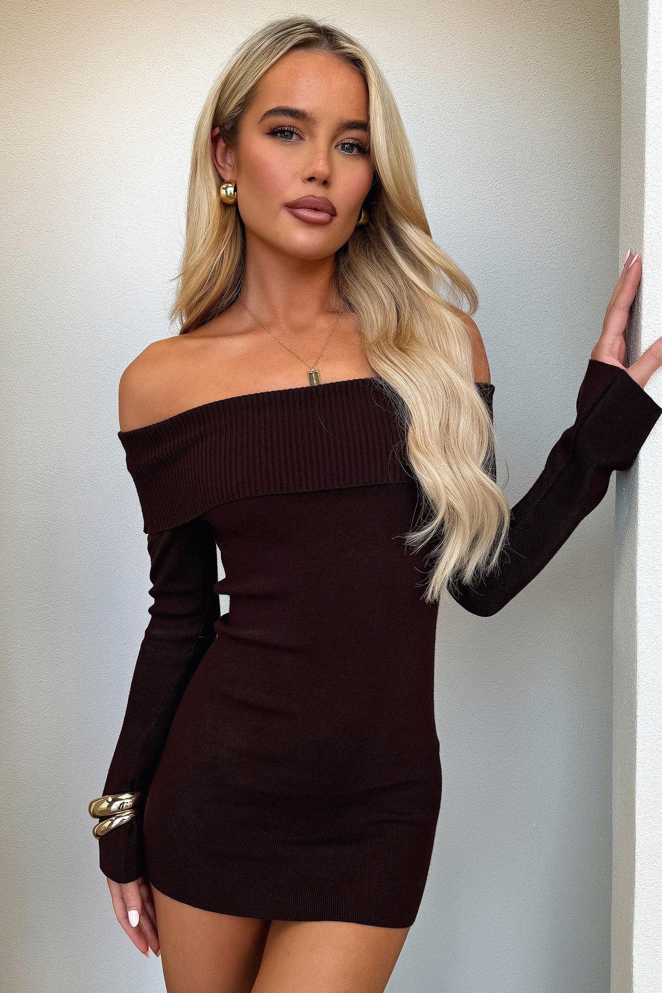 Aaliyah Mini Dress in Dark Brown - Elegant & Stylish for Parties, Dates & Night Out