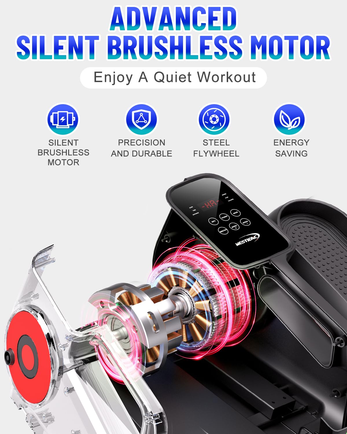 Under Desk Elliptical Machine - Quiet Electric Pedal Exerciser with Remote Control & 10 Speed Levels, Portable Mini Elliptical for Seniors & Office Workers - Perfect for Home, Office & Physical Therapy Use