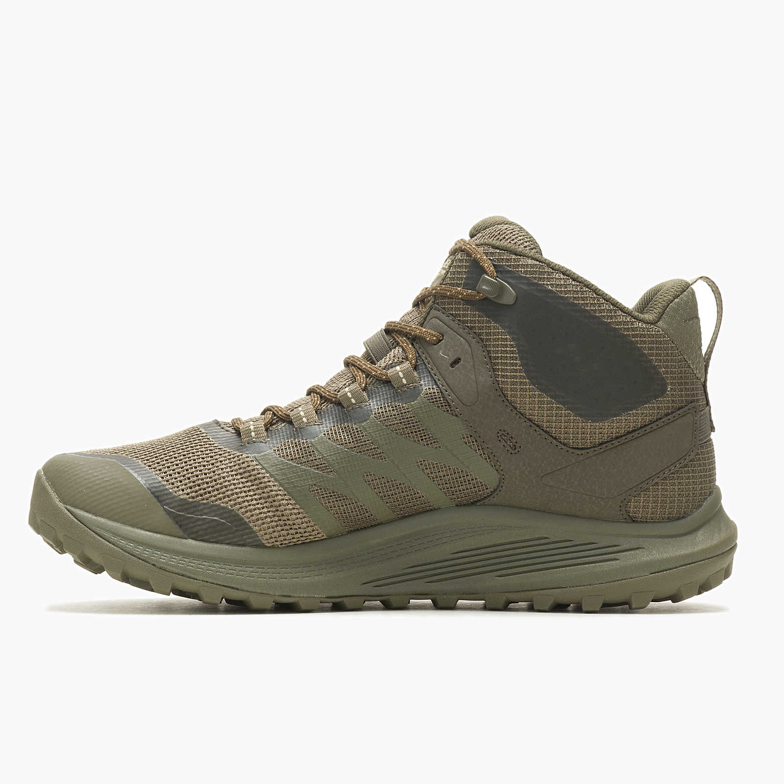 Nova 3 Tactical Men's Waterproof Work Boots - Mid Height Dark Olive - Durable Safety Boots for Construction, Hiking & Outdoor Work