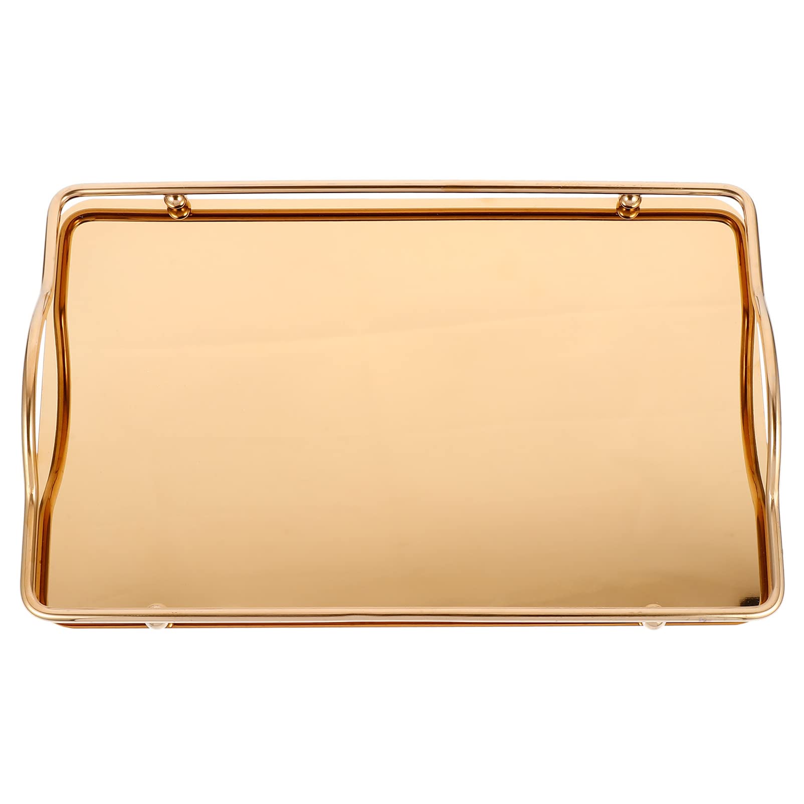 Baluue Stainless Steel Vanity Tray - Jewelry Organizer, Makeup Tray & Bathroom Decor - Elegant Gold Key Holder Plate for Jewelry Storage, Cosmetics Organization & Home Decor (Perfect for Bedroom, Bathroom & Dressing Table)