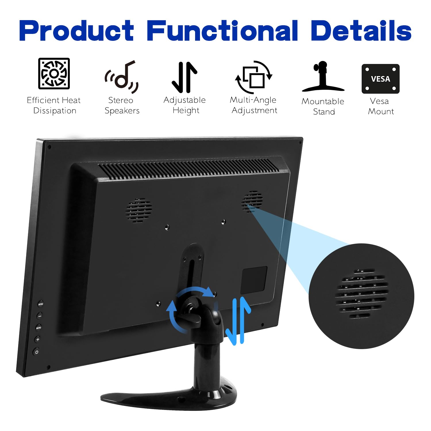 14 Inch Portable Touchscreen Monitor - FHD 1080P HDR Display, 100% sRGB, HDMI/USB-C Connectivity, Built-in Speakers & Adjustable Stand | Perfect for Remote Work, Gaming, and Mobile Office with PC/Laptop/Smartphone