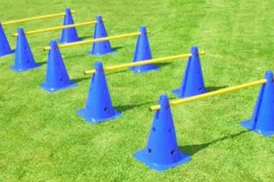 Warrior Agility Cone Hurdle Set - 6 Pack Adjustable Speed Training Equipment for Soccer, Football & Fitness Drills - Perfect for Athletes, Kids & Agility Training