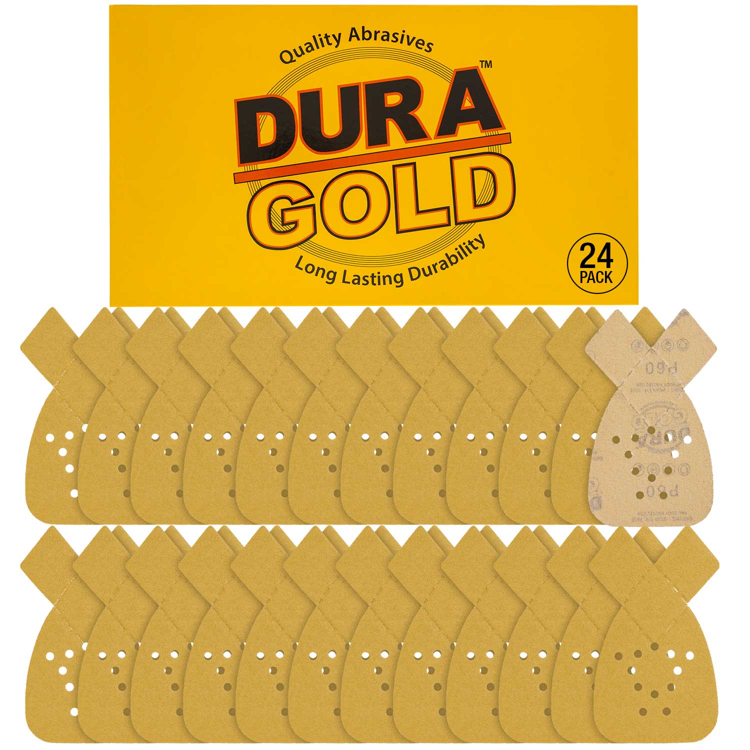 60 Grit 12 Hole Hook & Loop Sanding Discs for Mouse Sanders - 24 Pack | Ideal for Woodworking, Metal Polishing & DIY Projects