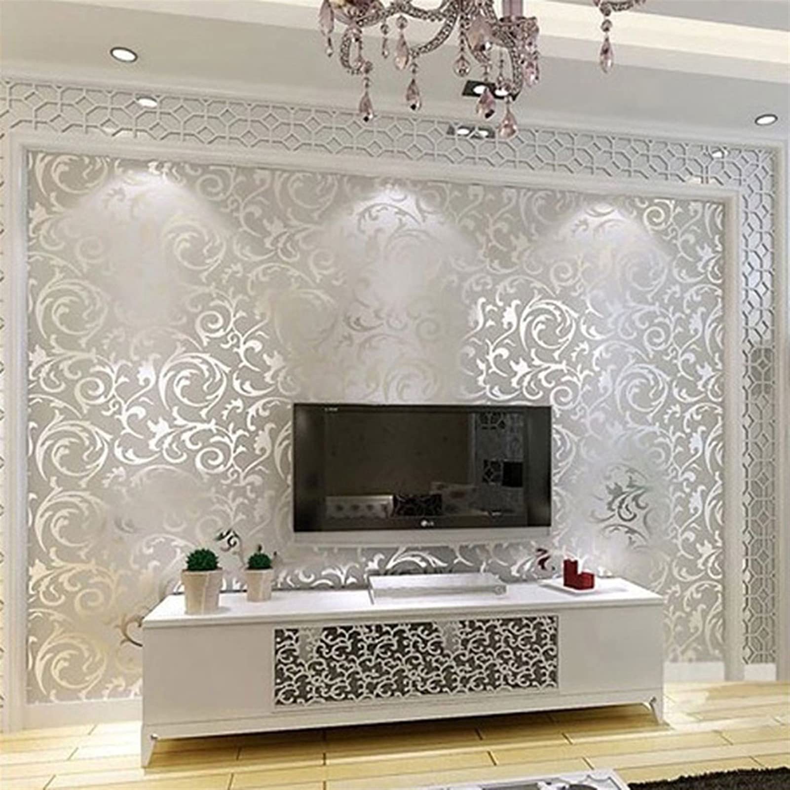 3D Stereo Design Non-Woven Wallpaper for Living Room & TV Background - Gray Home Decor Wall Paper | Perfect for Modern Home Interior, Bedroom Accent Wall, and Office Decoration