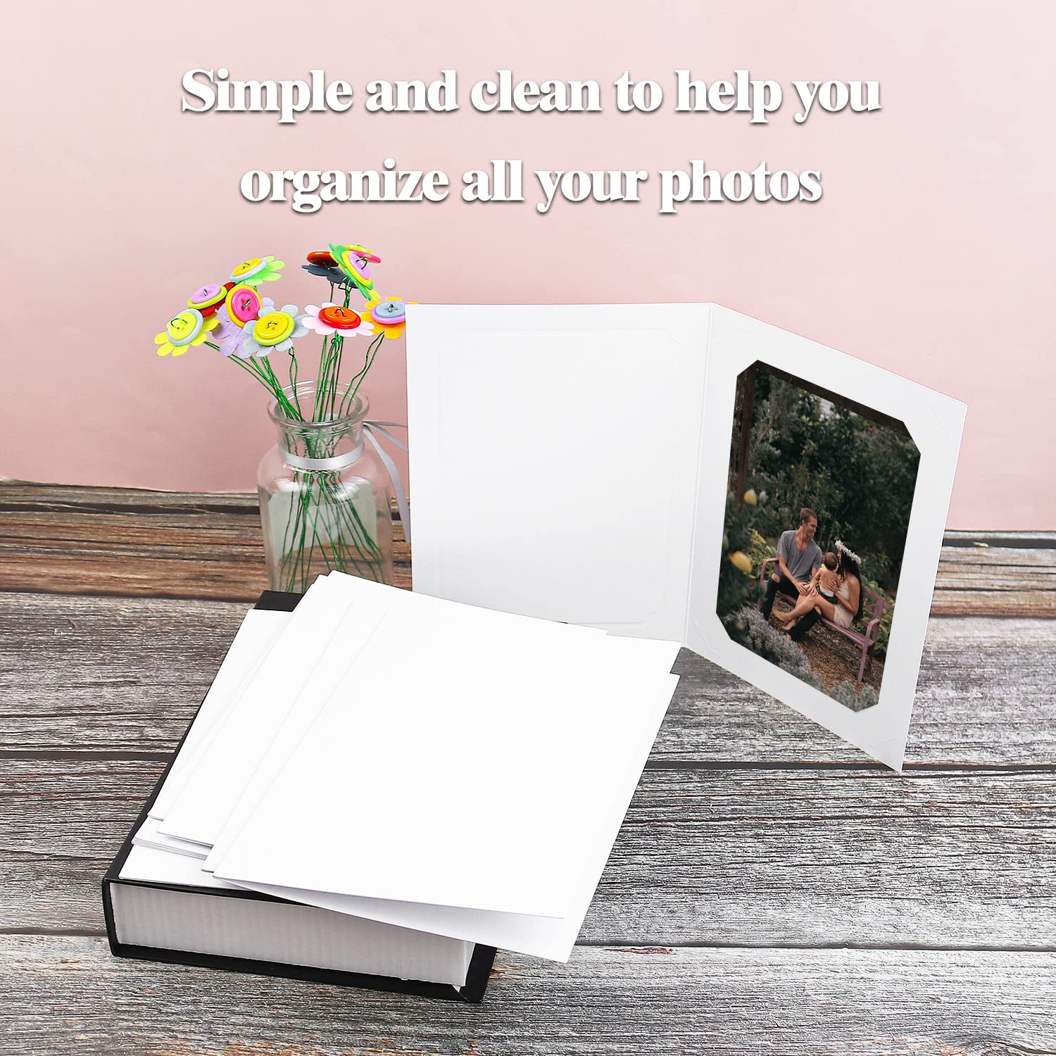 Golden State Art 10-Pack 4x6 or 5x7 Photo Folders - White Cardboard Picture Frame & Paper Frame Cards for Greetings & Invitations - Perfect for Graduation, Christmas, Wedding & Special Events