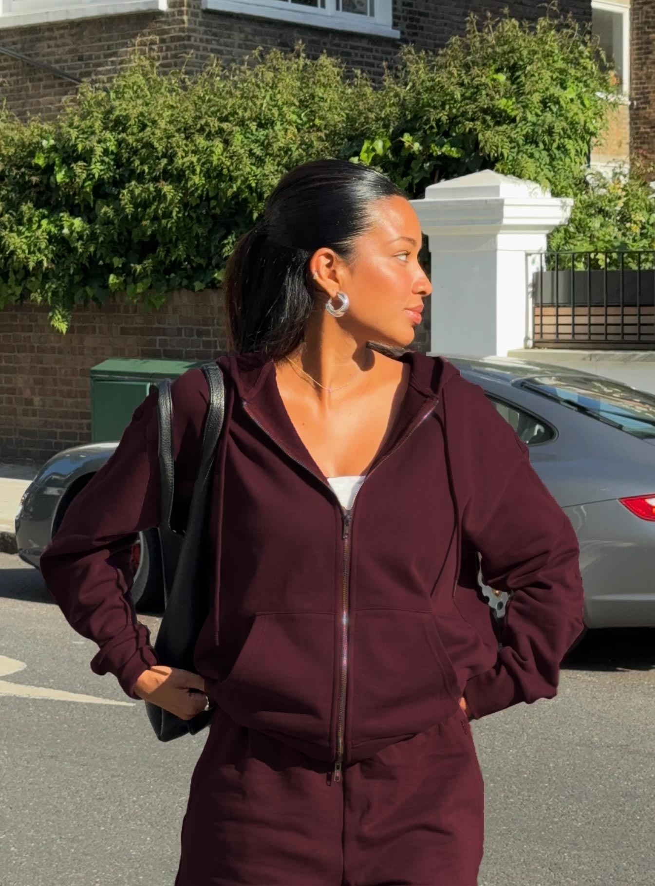 All Day Oversized Hoodie Wine - Cozy & Stylish Women's Pullover Sweatshirt for Lounge, Travel & Casual Wear