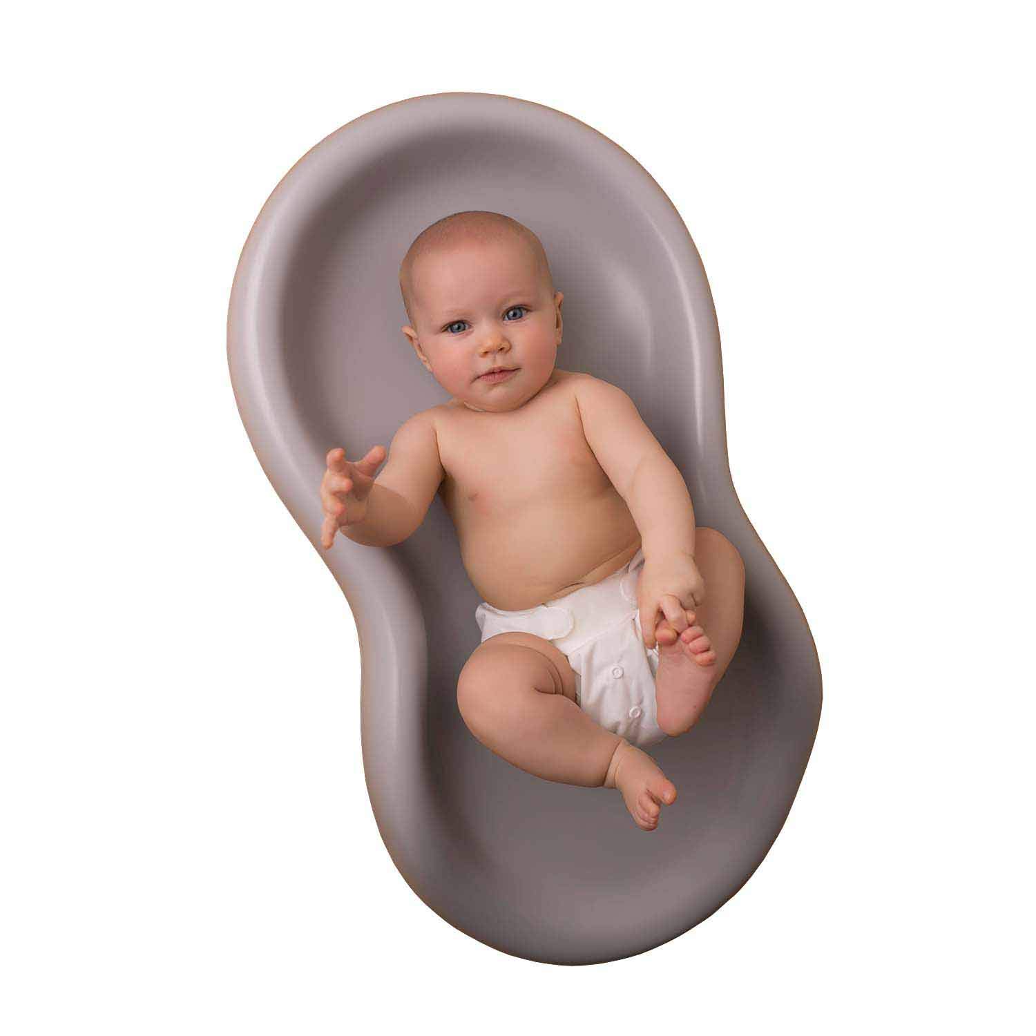 Keekaroo Peanut Changer Grey - Original USA-Made Easy-Clean Baby Changing Pad | Shell Over Foam Design | 100% Fluid-Proof | Perfect for Nursery, Daycare & Travel