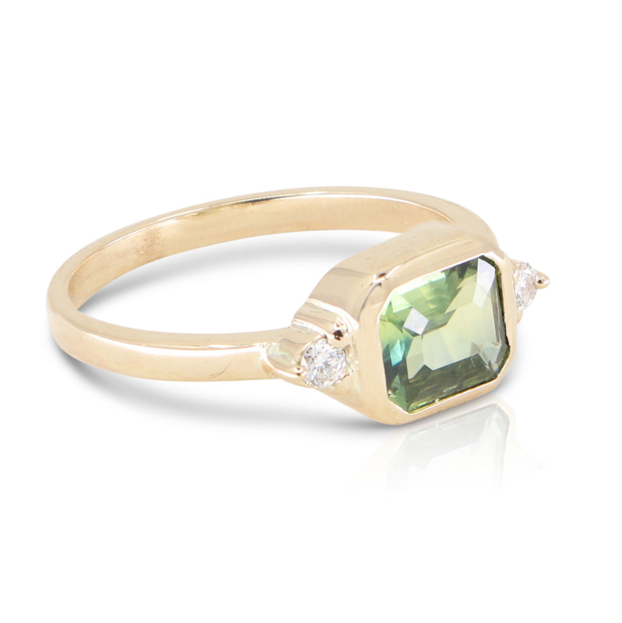 14K Yellow Gold Baguette Parti Sapphire Ring - Elegant Jewelry for Weddings, Engagements & Special Occasions