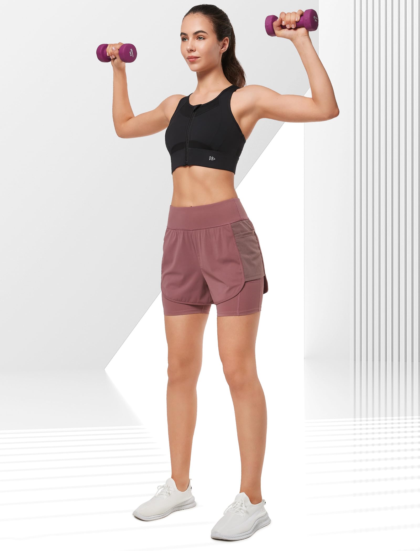Yvette High Impact Sports Bras for Women - Zip Front Closure, Large Bust Support for Running, Workout & Gym - Plus Size Activewear for High-Intensity Training