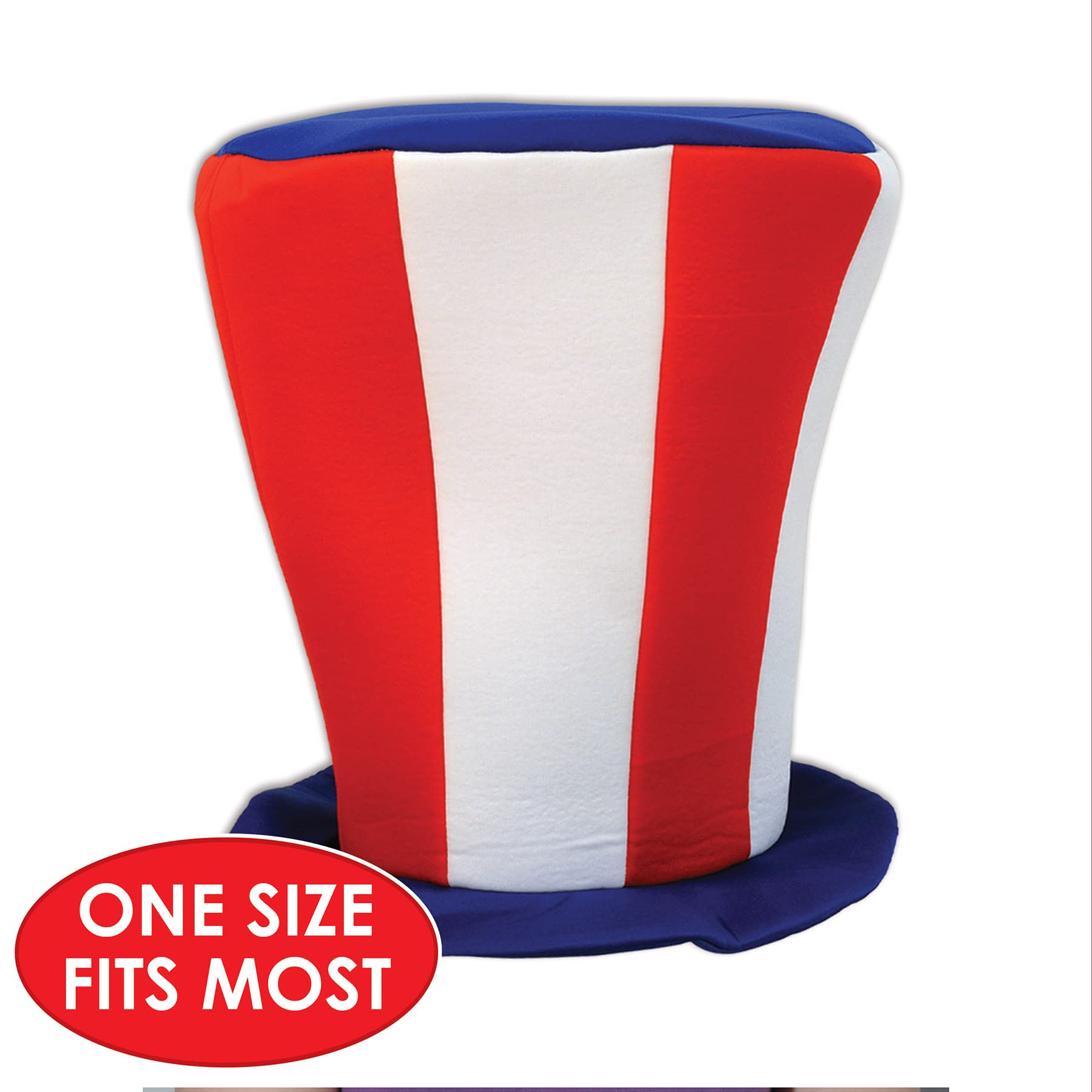 Beistle Plush Hats - Funny American Patriotic Novelty Party Hats for Birthday, Holiday & Theme Parties - Soft Costume Accessories for 4th of July, Christmas & Halloween Celebrations