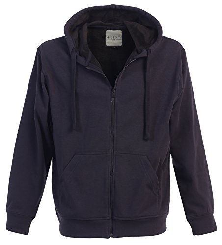 Gioberti Men's Fleece Hoodie - Velour Contrast Full Zip Up Jacket for Casual Wear & Outdoor Activities