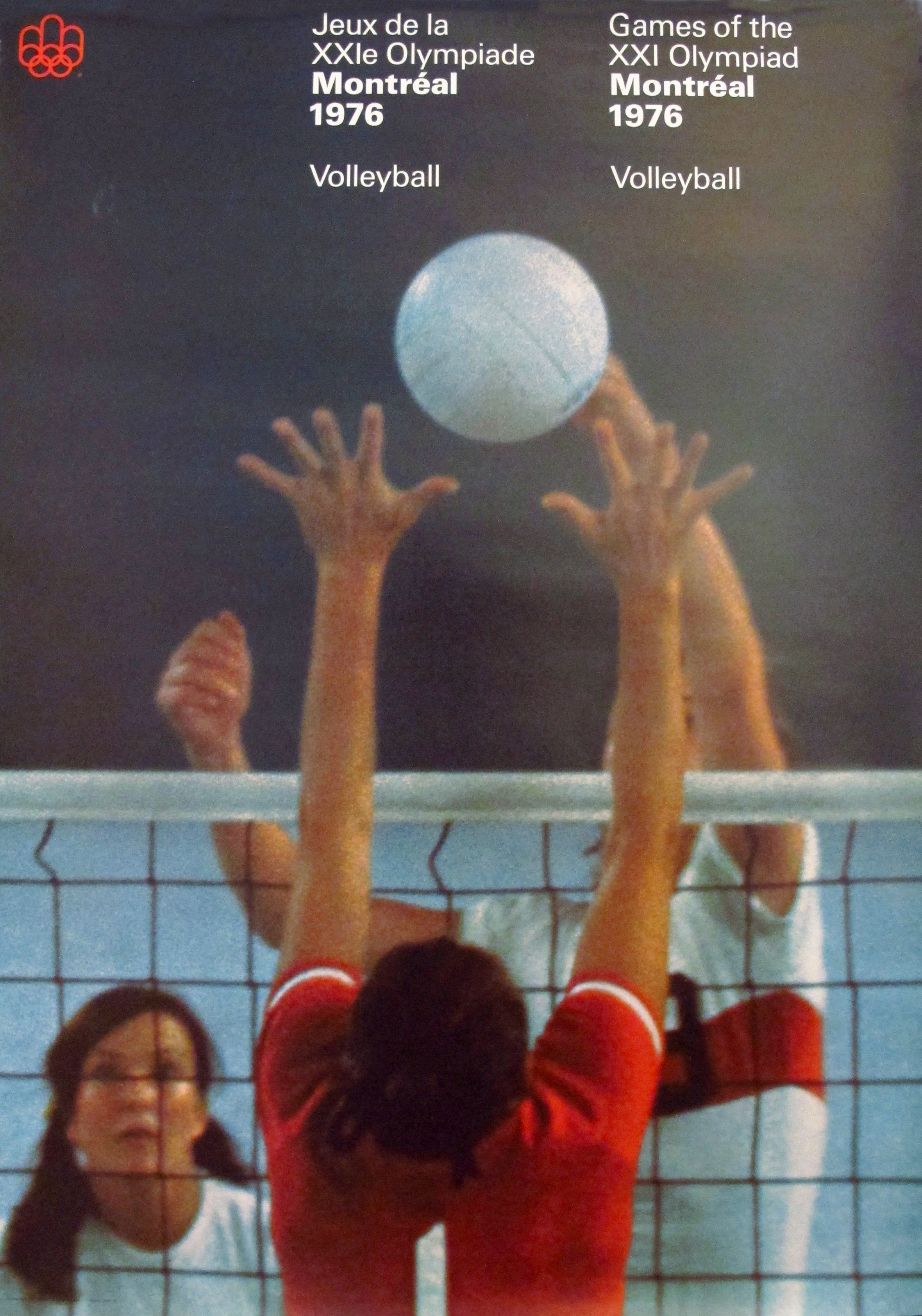 1976 Montreal Olympics Volleyball Poster - Vintage COJO Collectible for Sports Memorabilia & Home Decor
