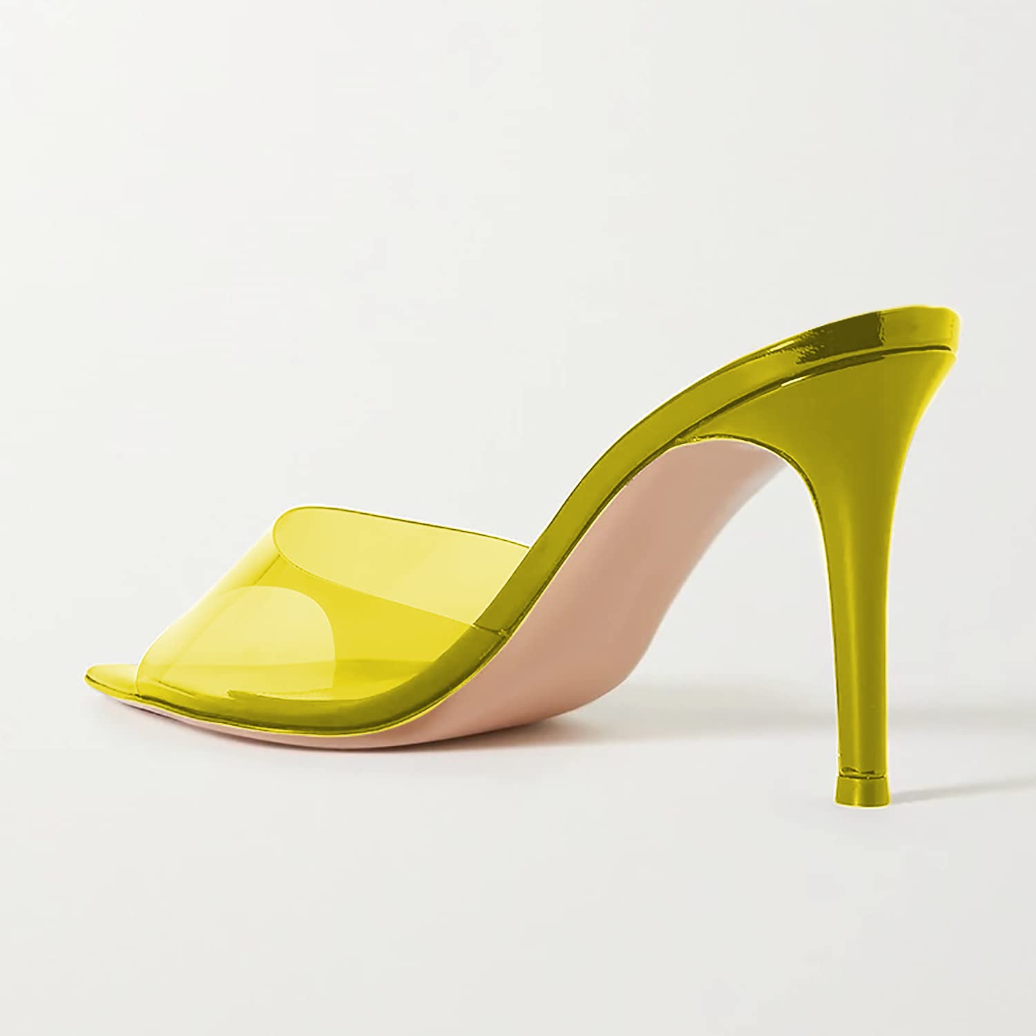 Stylish Clear PVC Mules for Women - Pointed Open Toe Transparent High Heel Slippers | Sexy Stiletto Backless Slide Sandals | US Size 4-16 | Perfect for Beach Outings, Summer Parties & Everyday Fashion