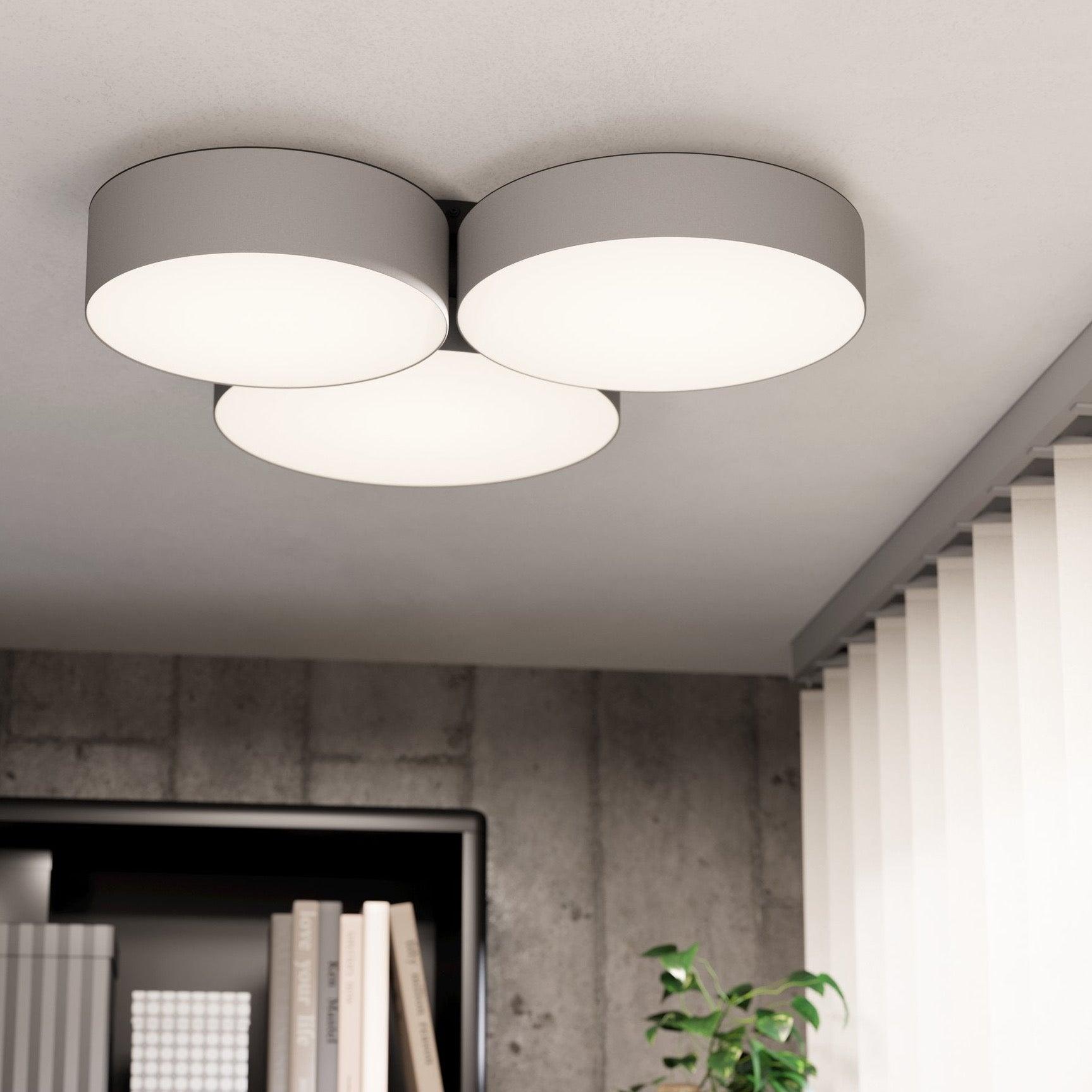Eglo Connect Barbano Z Smart LED Ceiling Light - 3 Light Fixture in Grey - Dimmable & Voice Control Compatible with Alexa & Google Home - Perfect for Living Room, Bedroom, or Kitchen Lighting
