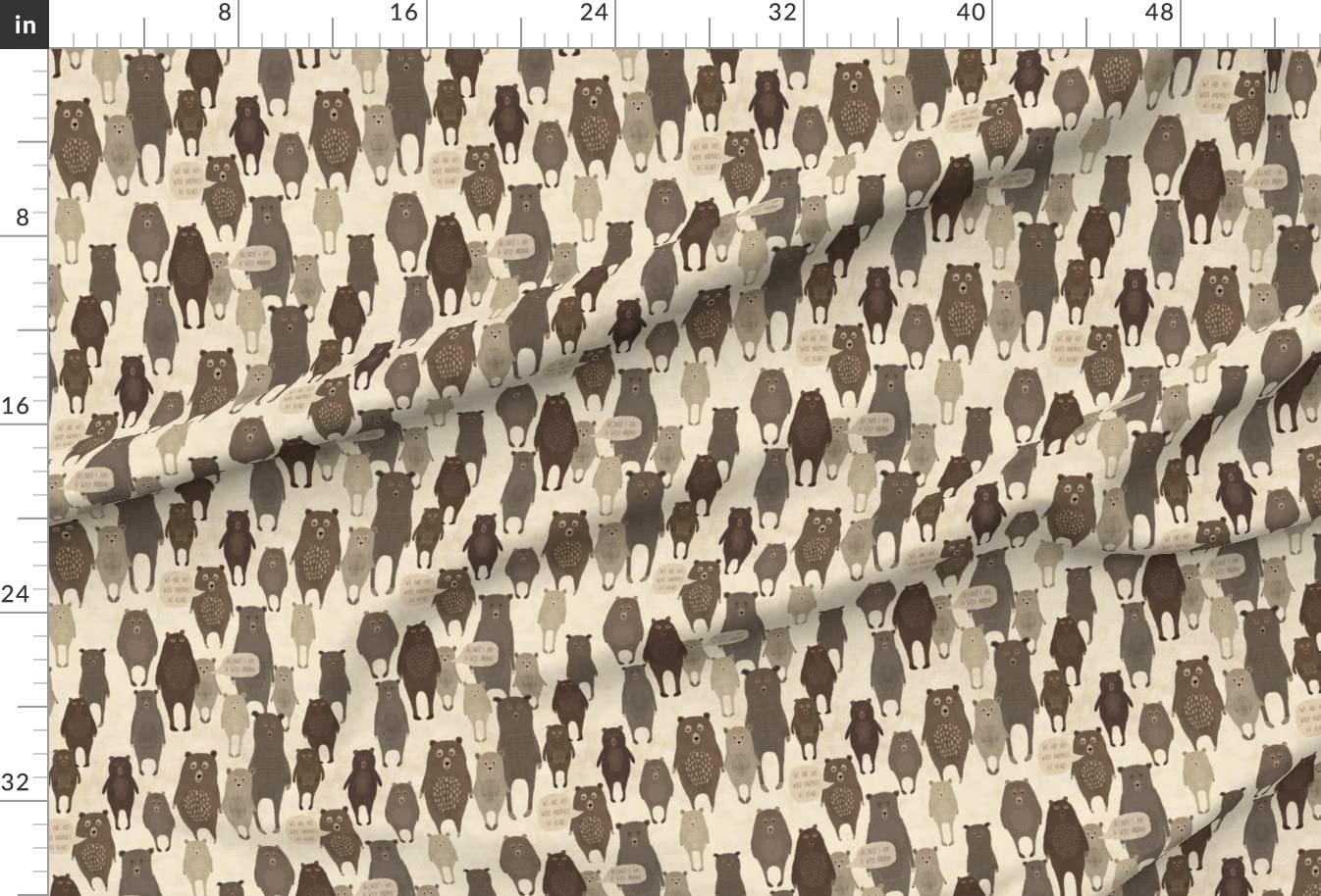 Wild Animal Bears Woodland Forest Printed Minky Fabric by The Yard - Soft & Durable for Sewing Baby Blankets, Quilt Backing, Plush Toys - Perfect for Nursery Decor, DIY Crafts & Home Projects