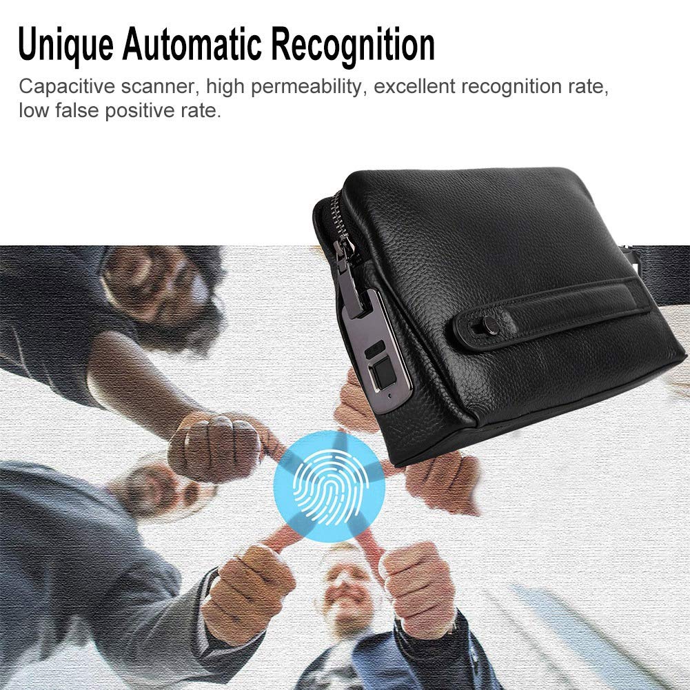 Men's Smart Fingerprint Zipper Wallet - RFID Blocking Anti-Theft Leather Wallet for Boyfriend, Husband & Father - Perfect for Travel, Work & Everyday Use