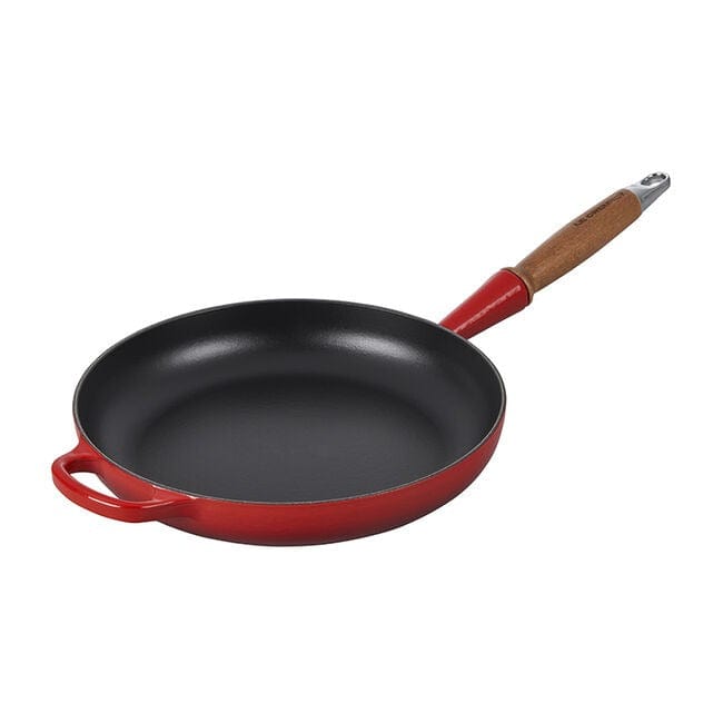 Le Creuset 10.25 Inch Nonstick Fry Pan with Alpine Wood Handle - Oven Safe & Dishwasher Safe Skillet for Searing, Frying & Cooking - Perfect for Stovetop, Oven & Everyday Kitchen Use