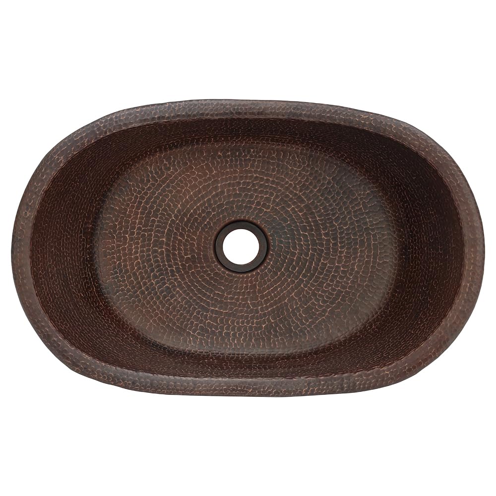 Premier Copper Products VBT20DB 20-Inch Hammered Copper Bathtub Vessel Sink in Oil Rubbed Bronze - Perfect for Luxury Bathrooms, Spa Retreats & Modern Farmhouse Decor