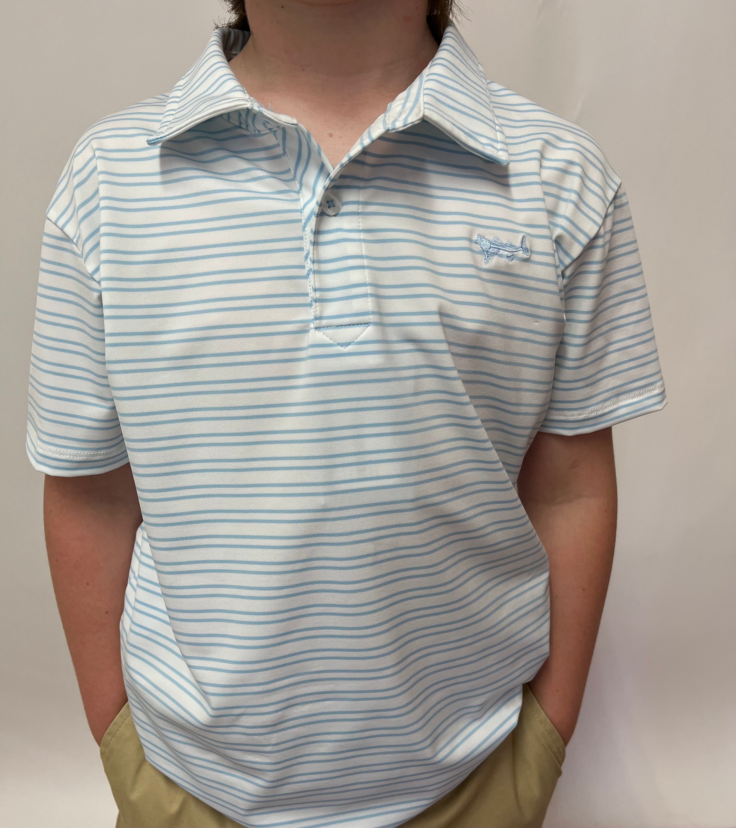Boys' Breathable Coastal Cotton Performance Polo Shirt - Lightweight & Quick-Dry for Outdoor Sports & Summer Activities