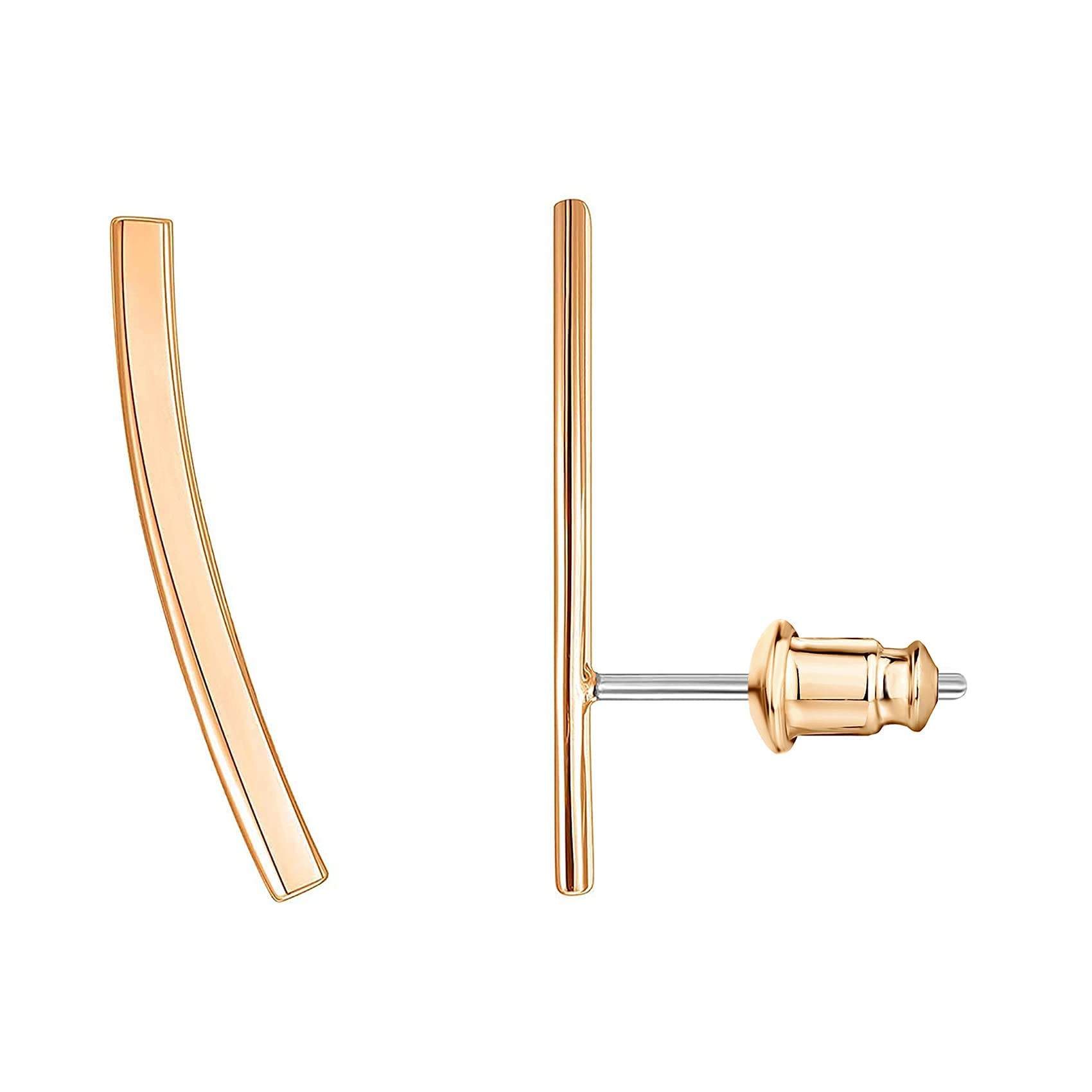 PAVOI 14K Gold Plated Sterling Silver Post Crawler Earrings for Women - Elegant Cuff Stud Earrings for Parties, Date Night & Special Occasions