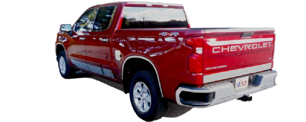 2019-2020 Chevrolet Silverado 10-Piece Stainless Steel Pillar Post Trim Kit with Front Triangle Piece PP59173 - Durable Exterior Upgrade for Pickup Trucks